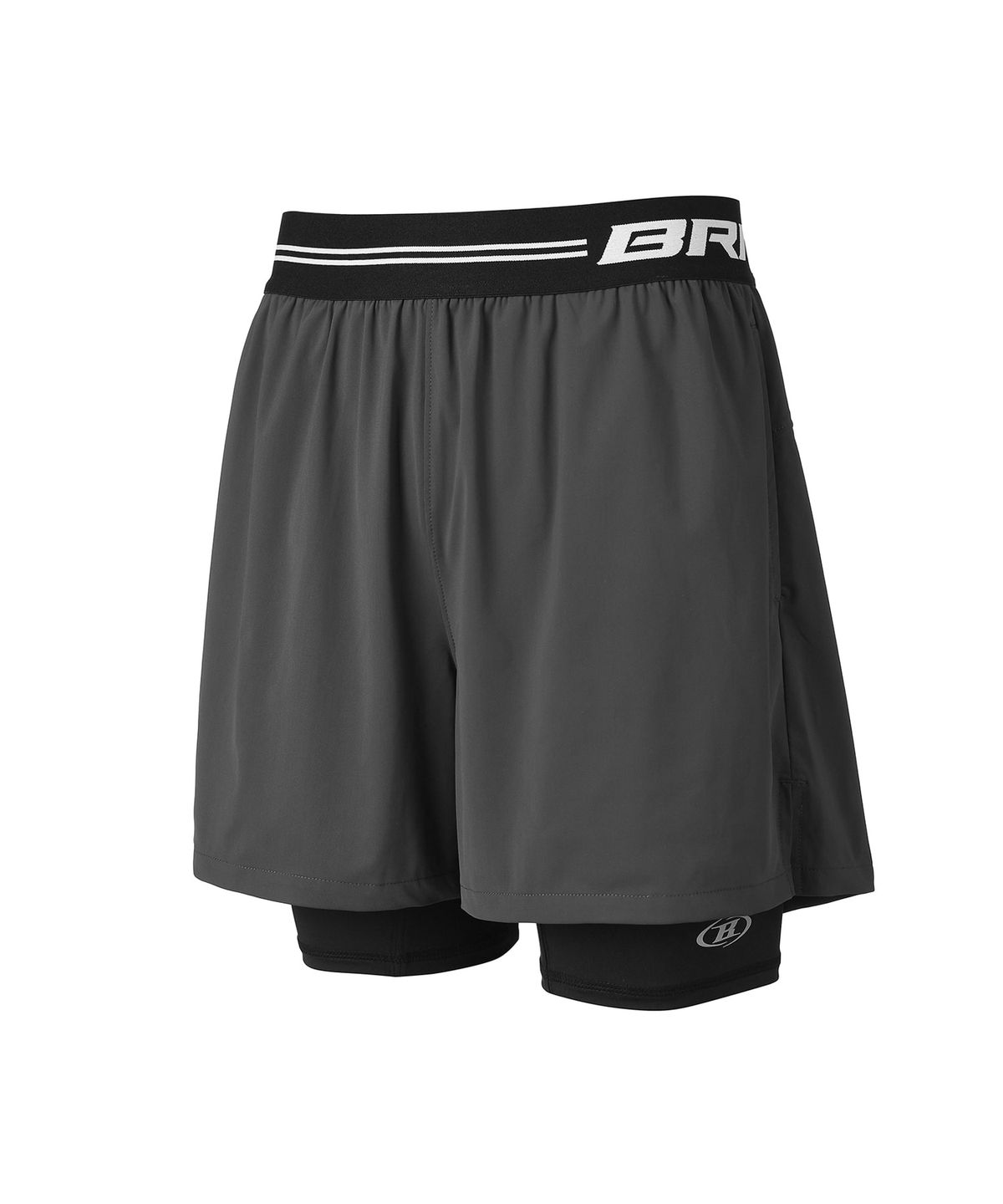본투윈(BORN TO WIN) BRN OUTBAND 2 IN 1 SQUAT SHORTS [CHARCOAL]
