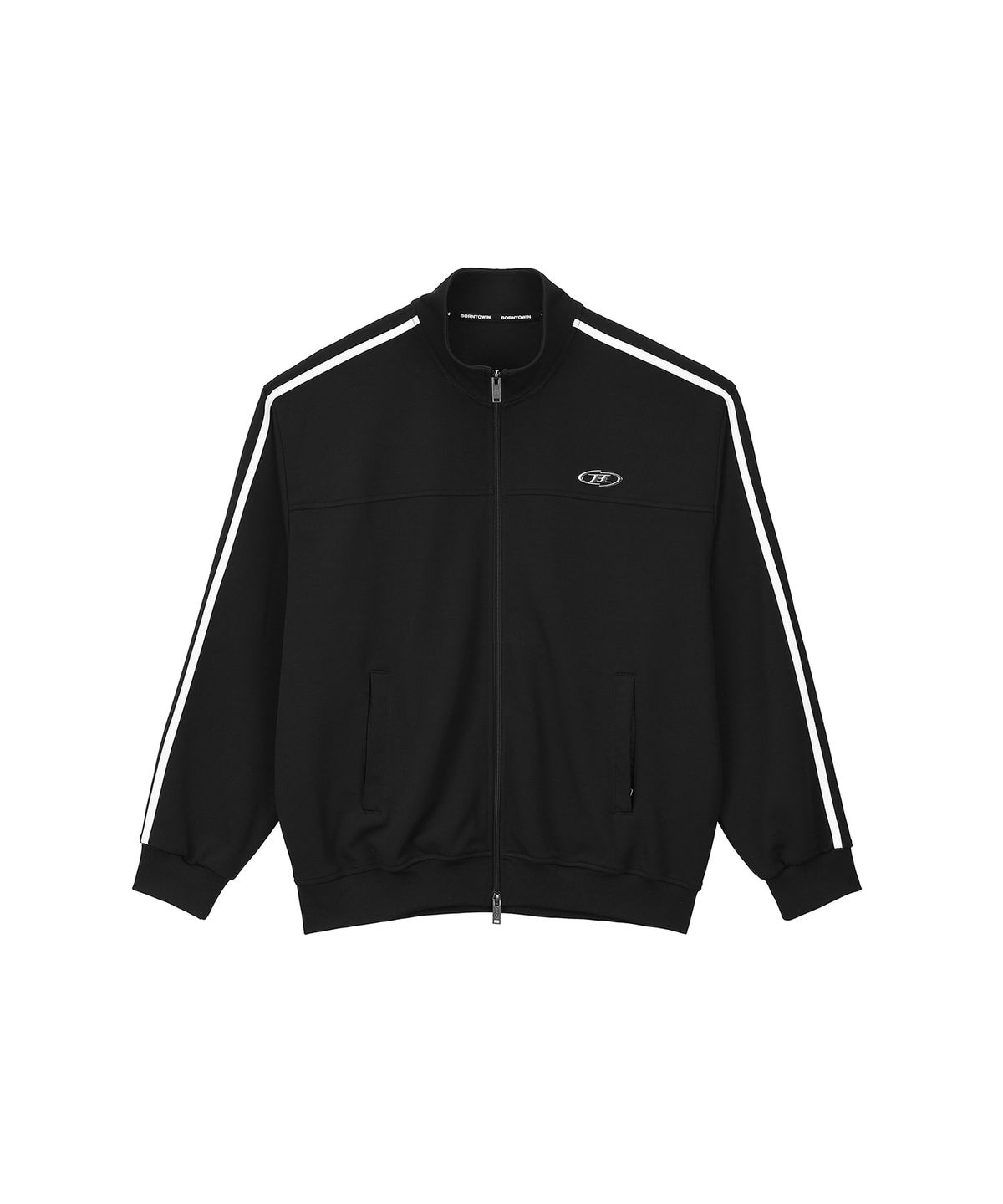 본투윈(BORN TO WIN) CHROME B JERSEY TRACK JACKET [BLACK]