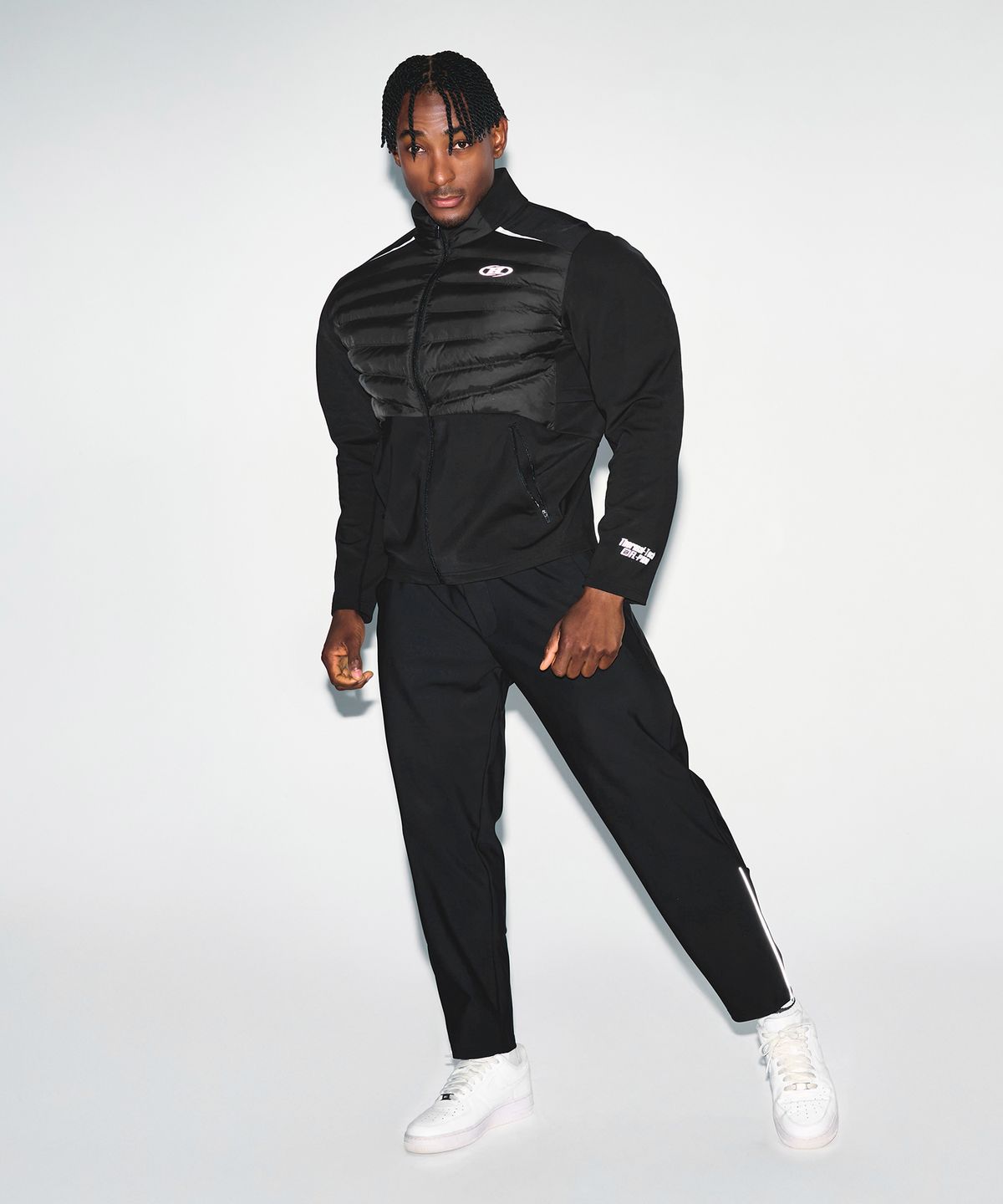 본투윈(BORN TO WIN) BRN HYBRID PADDED MUSCLE FIT JACKET [BLACK]