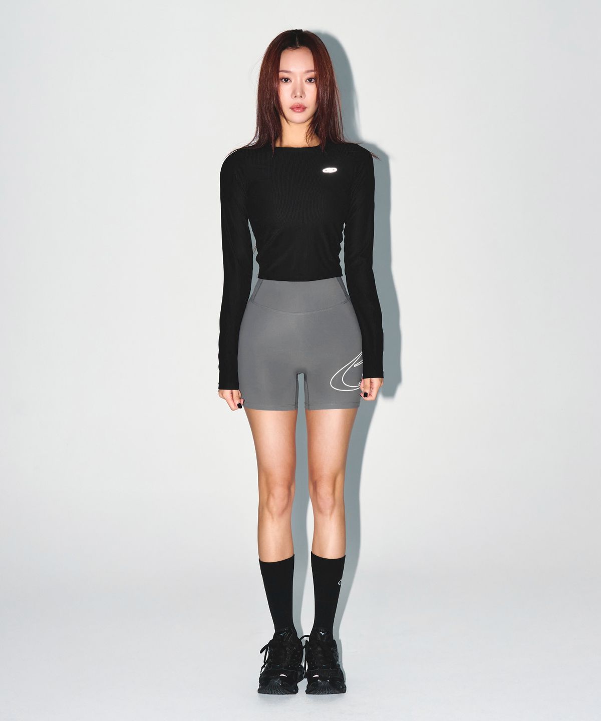 본투윈(BORN TO WIN) W STROKE B 3.5 BIKER SHORTS [CHARCOAL]