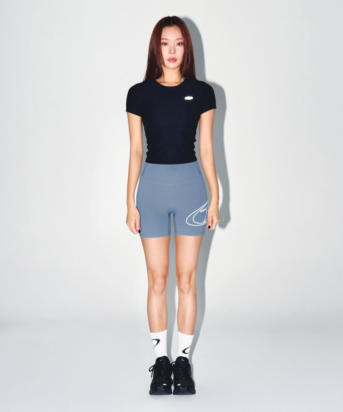 본투윈(BORN TO WIN) W FITNESS RIBBED T-SHIRTS [BLACK]