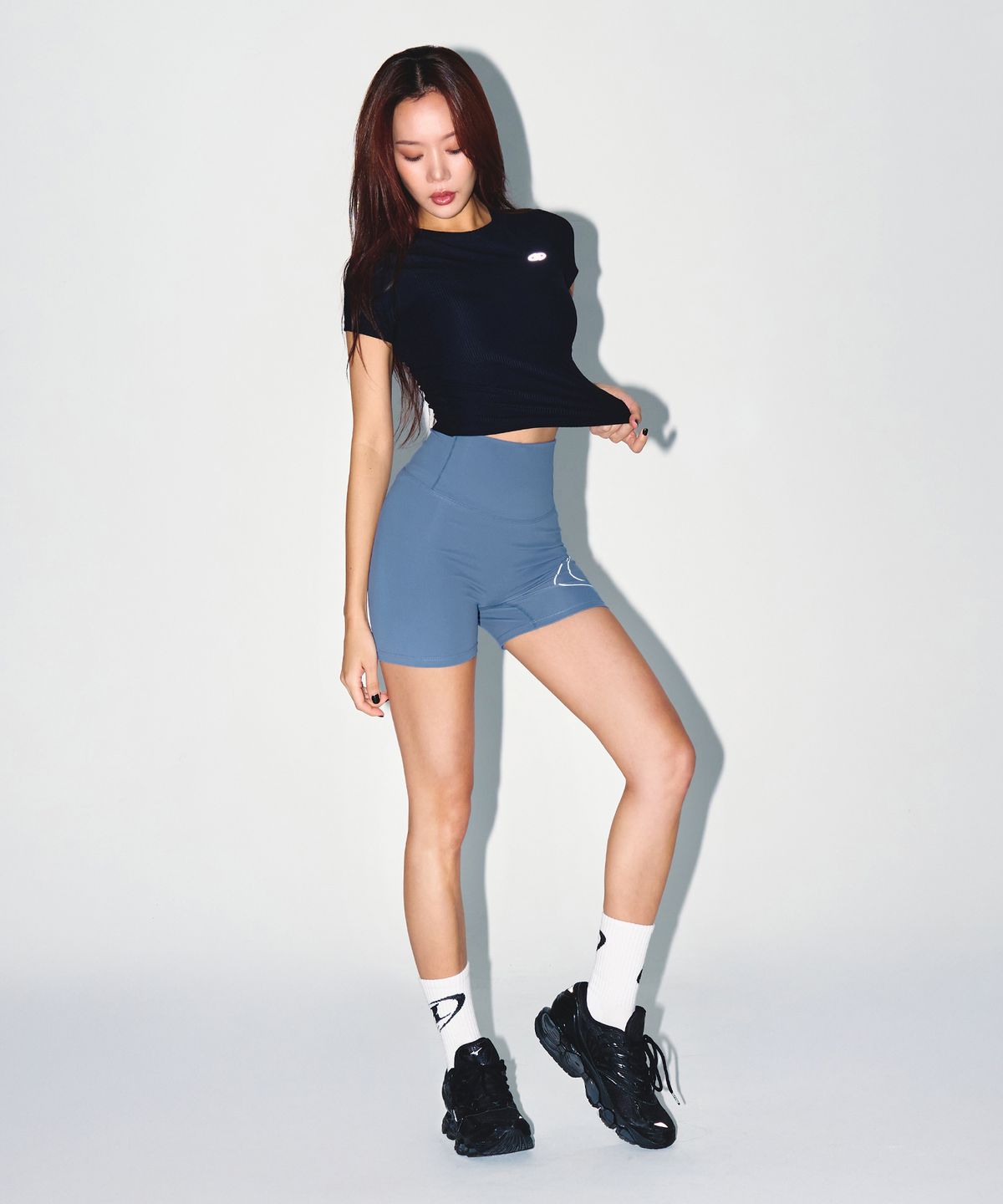 본투윈(BORN TO WIN) W FITNESS RIBBED T-SHIRTS [BLACK]