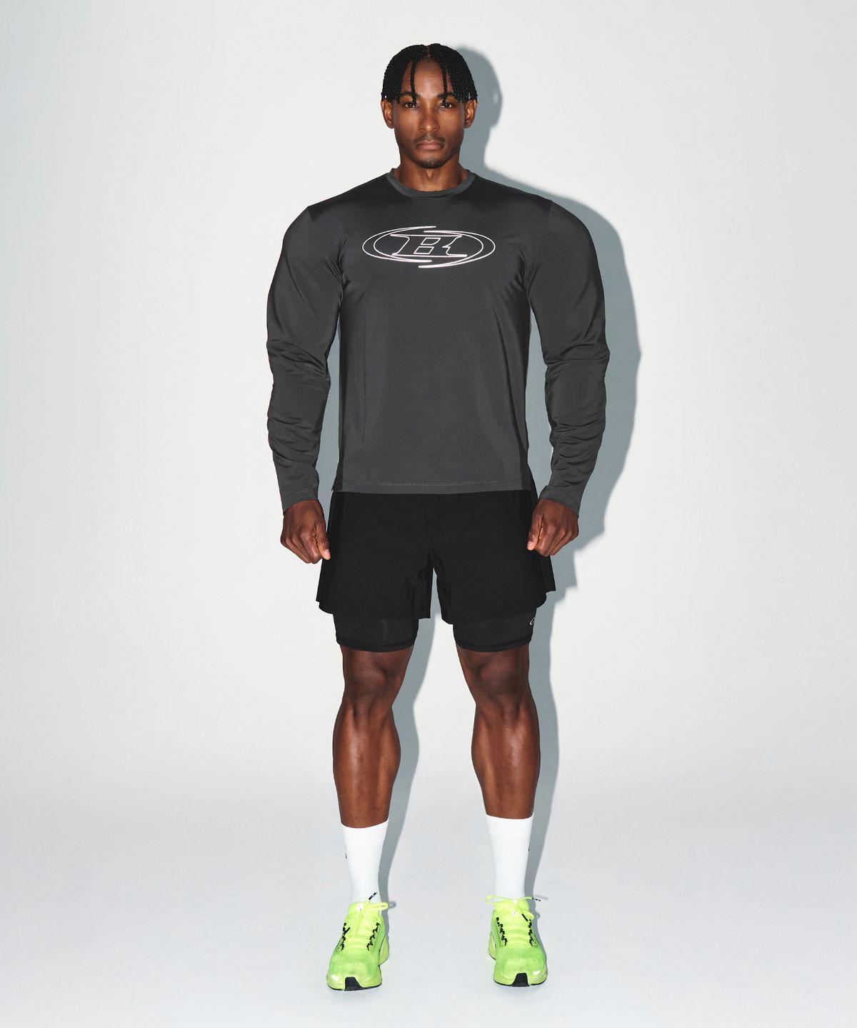 본투윈(BORN TO WIN) STROKE B QUICK DRY LONG SLEEVE [CHARCOAL]