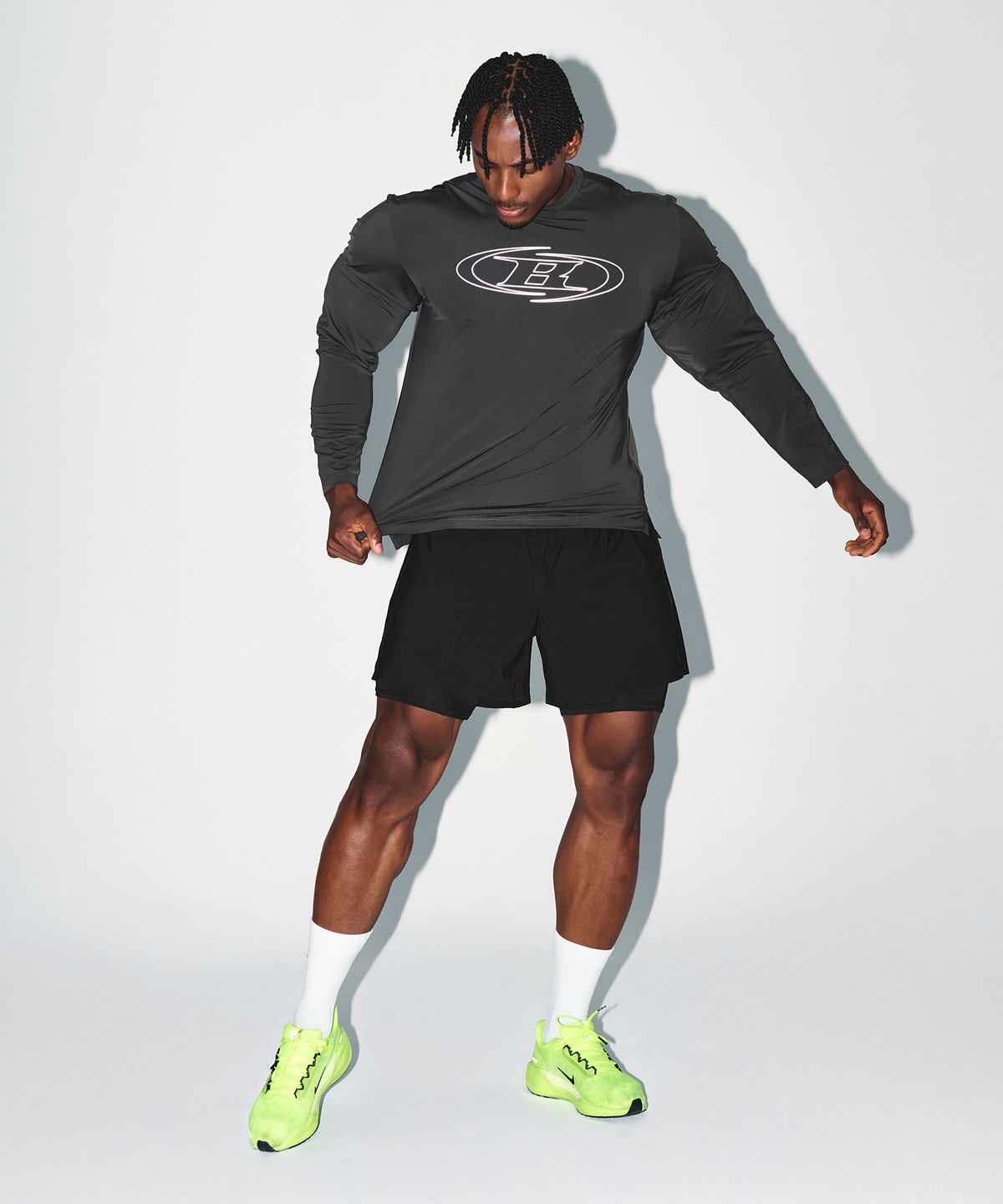 본투윈(BORN TO WIN) STROKE B QUICK DRY LONG SLEEVE [CHARCOAL]