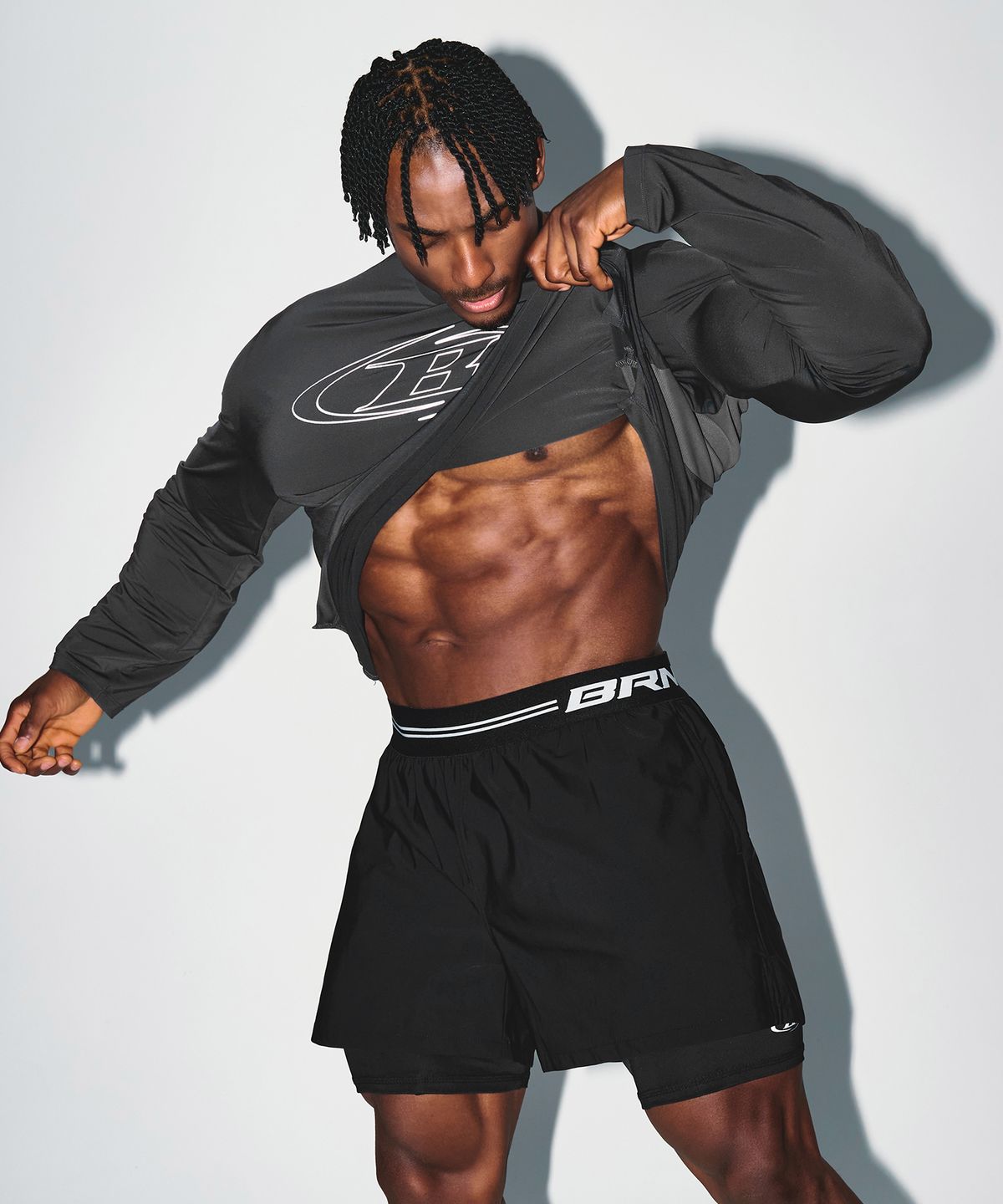 본투윈(BORN TO WIN) STROKE B QUICK DRY LONG SLEEVE [CHARCOAL]