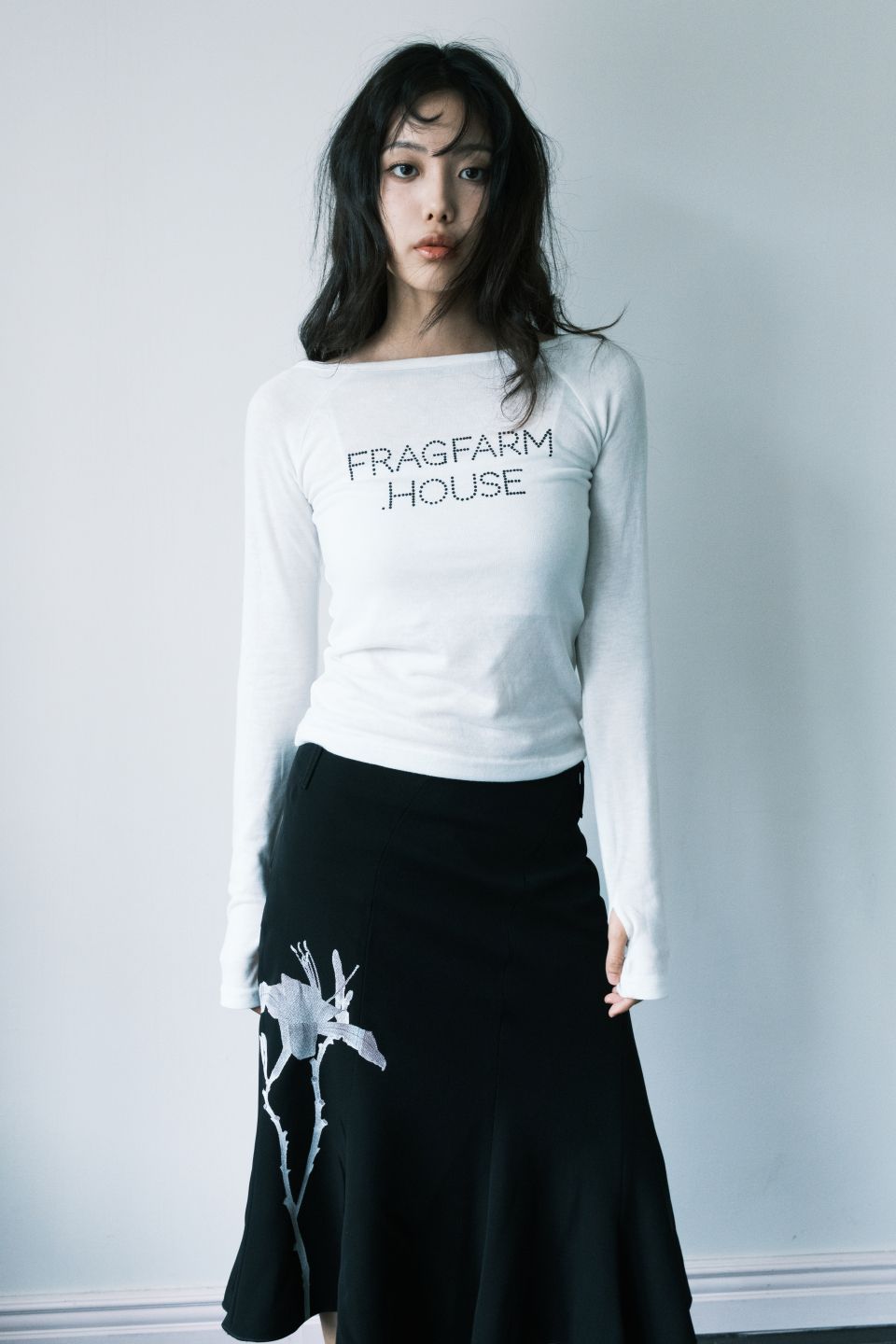FRAGFARM デイリリーミディスカート　1 MUSINSA | FRAGFARM Day Lily Midi Skirt (Black)