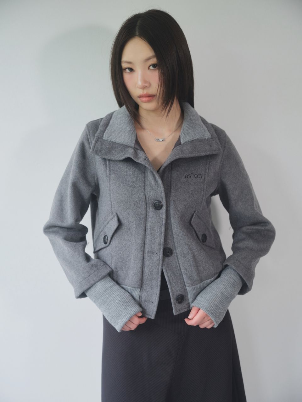 MUSINSA公式 | ASON DUMBO WOOL JACKET / GRAY