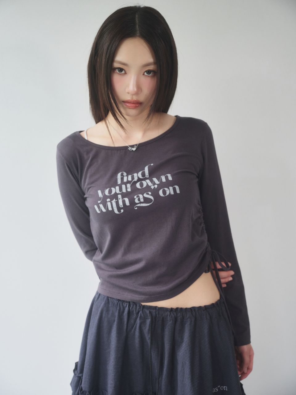MUSINSA | ASON CHECK KANGKANG MIDI SKIRT / NAVY