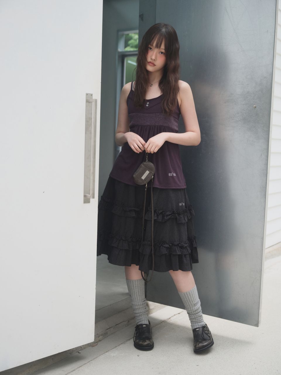 MUSINSA | ASON BACK RIBBON SLEEVELESS / PURPLE