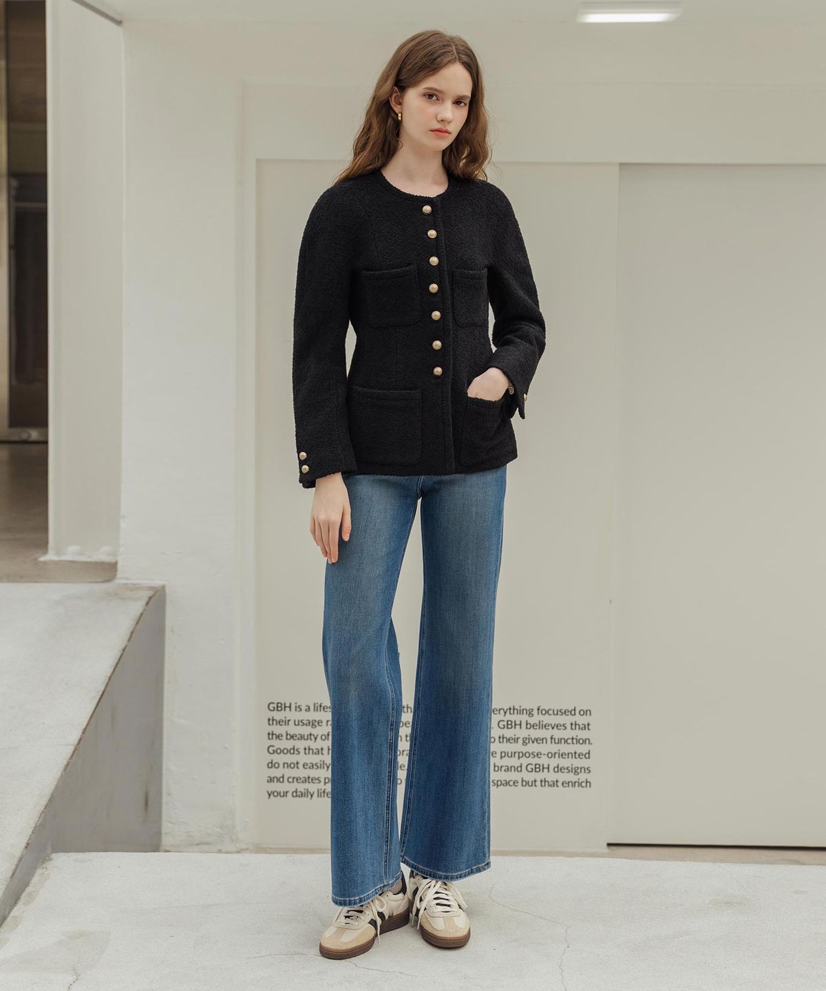 로트르드민(LAUTREDE MIN) Lautre straight Blue denim
