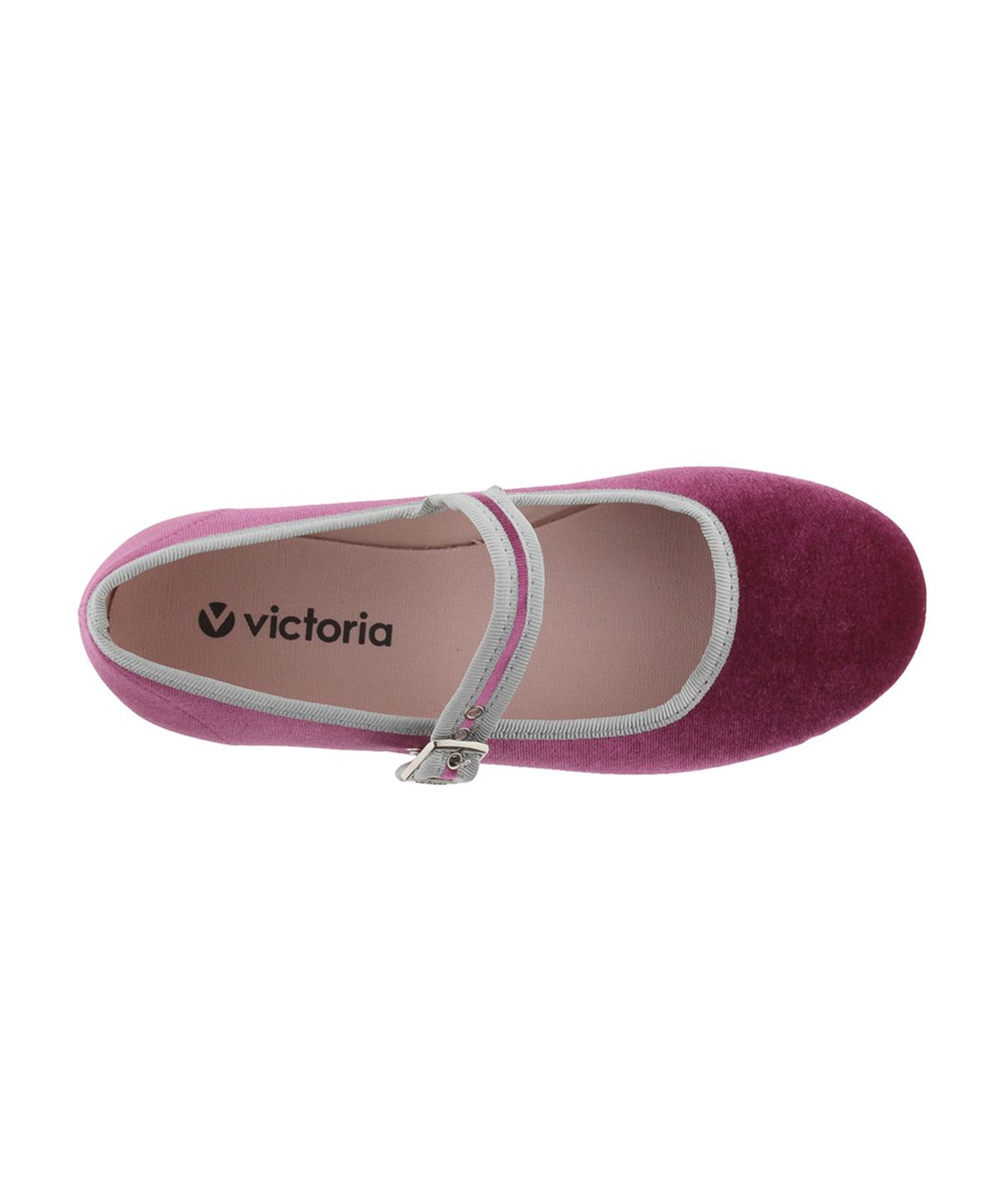 빅토리아 슈즈(VICTORIA SHOES) 쿵푸 벨벳 발레리나 (1080123-FUCSIA)