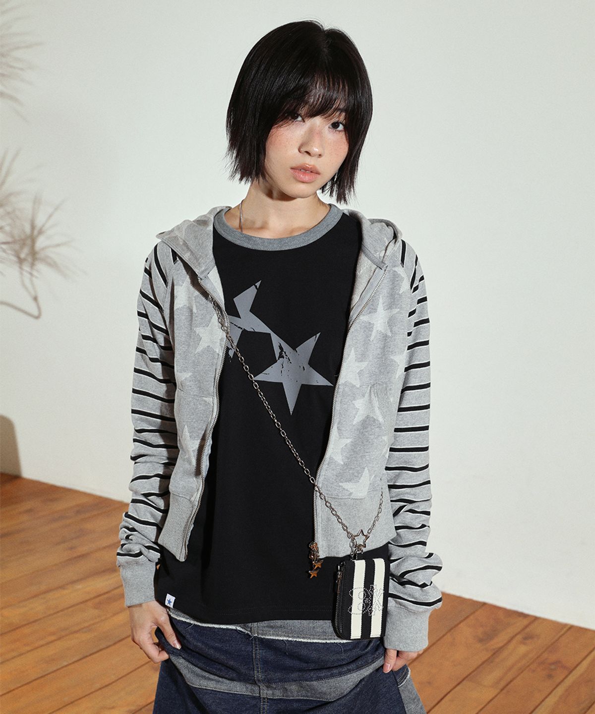 카비시(CAVISH) TWIN STAR RINGER LS TEE BLACK(CV2FFUT577A)