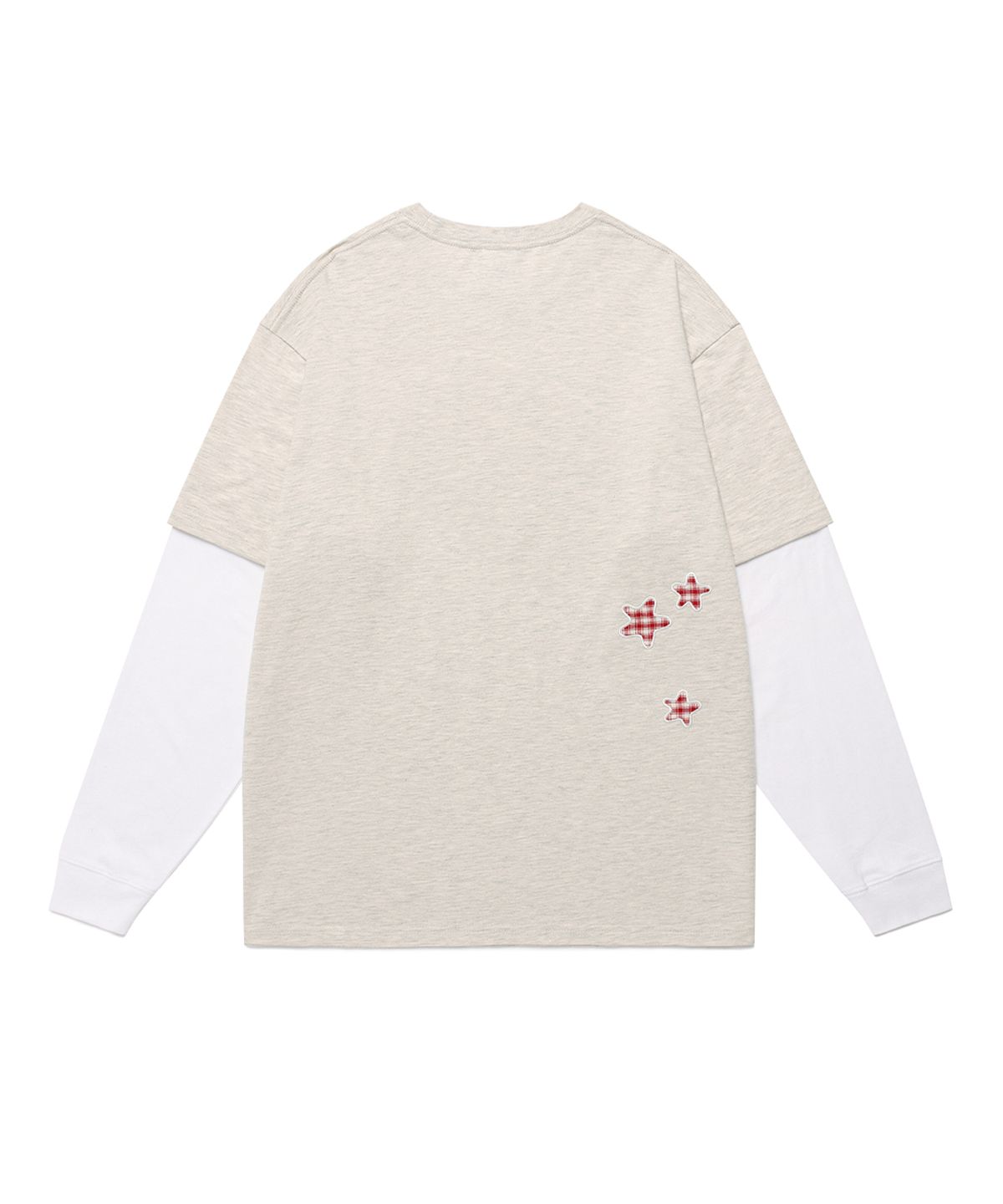 카비시(CAVISH) CHECK TWIN STAR LAYERED LS TEE OATMEAL(CV2FFUT578A)