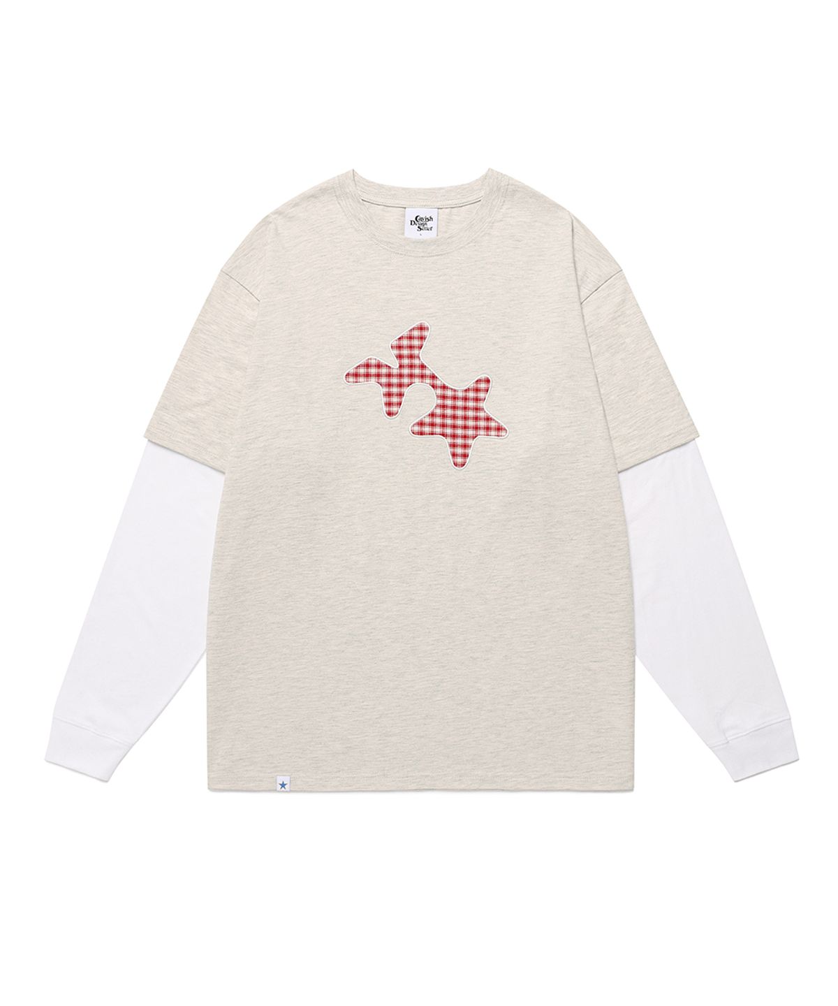 카비시(CAVISH) CHECK TWIN STAR LAYERED LS TEE OATMEAL(CV2FFUT578A)