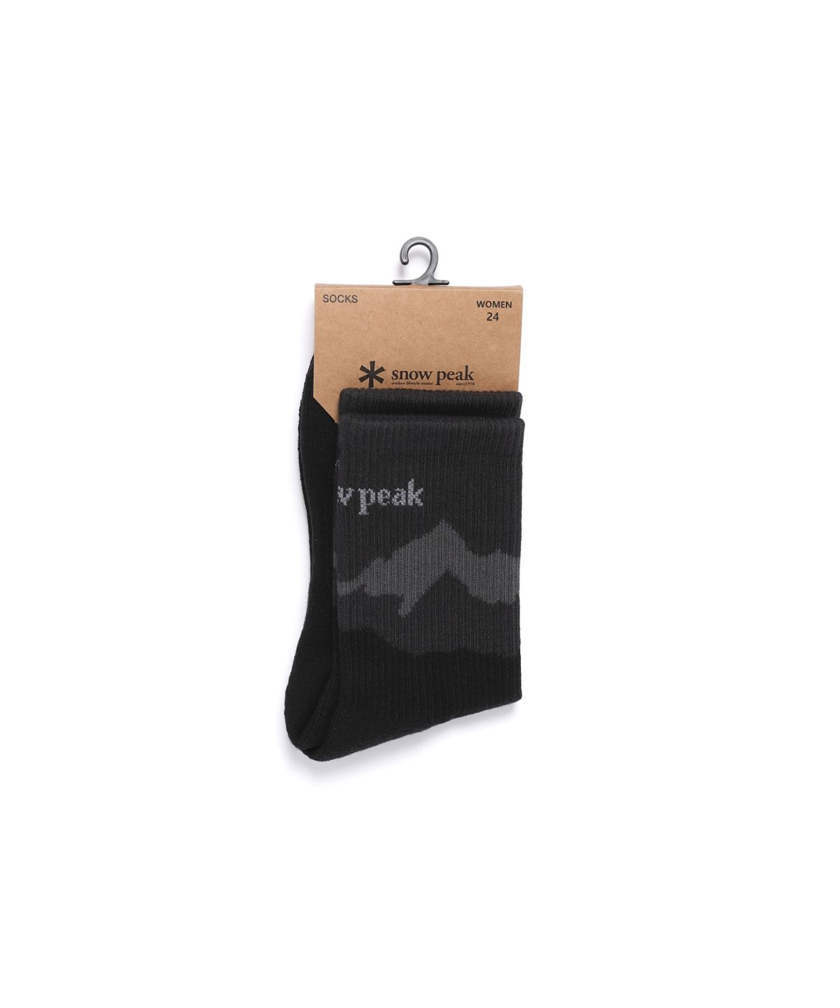 스노우피크 어패럴(SNOWPEAK APPAREL) 내추럴 패턴 크루삭스 (S25FUFSO02) Black