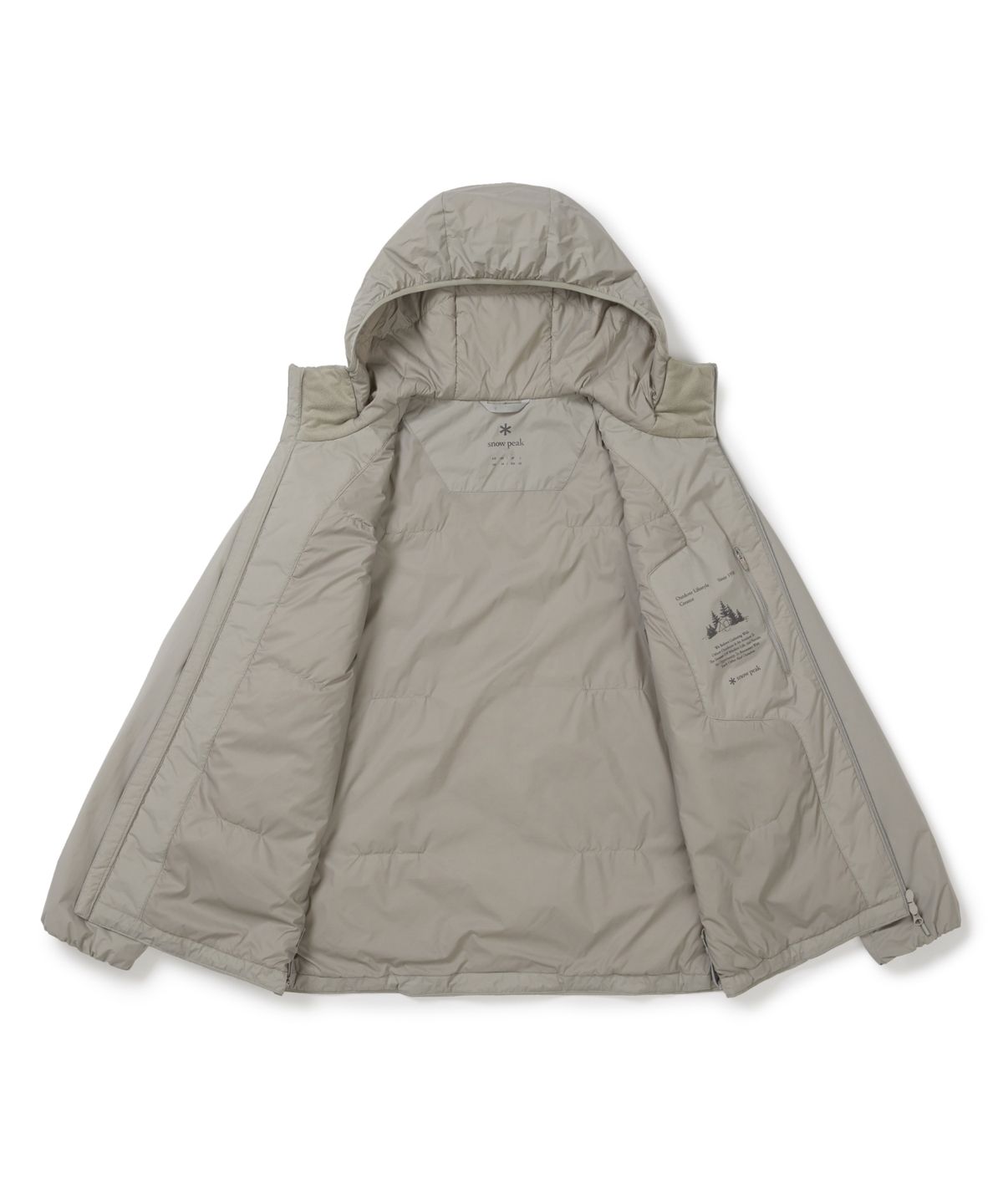 스노우피크 어패럴(SNOWPEAK APPAREL) 써밋그리드 프리마로프트 후드 자켓 (S25WMTPJ02) Fog Gray