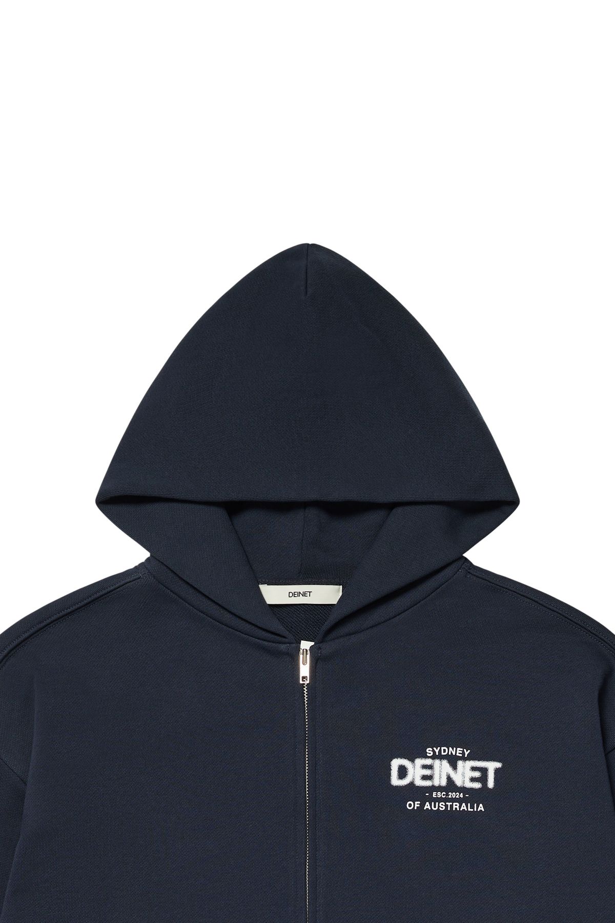 다이닛(DEINET) LOST IN SYDNEY ZIP-UP HOODIE IN NAVY