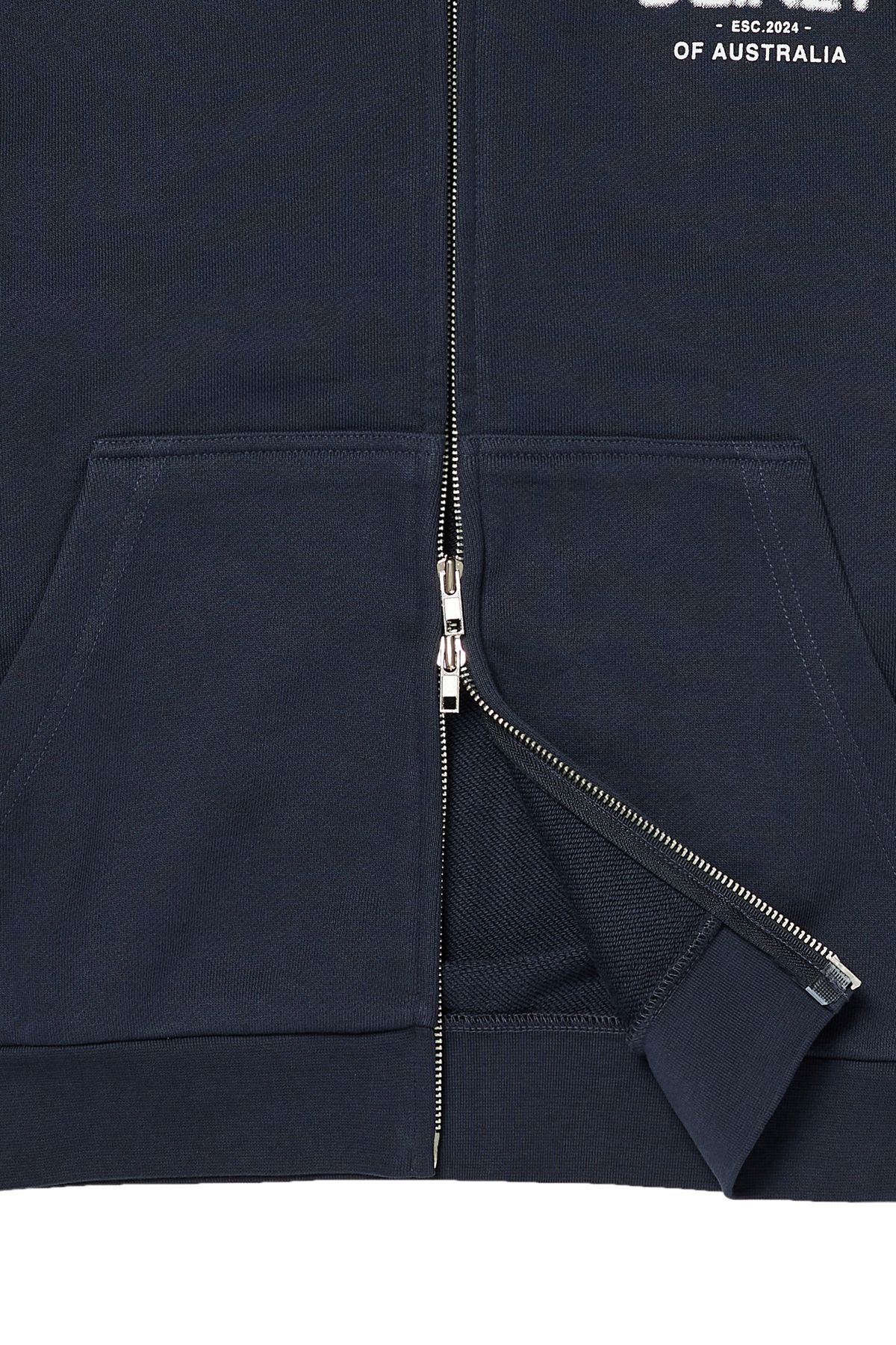다이닛(DEINET) LOST IN SYDNEY ZIP-UP HOODIE IN NAVY