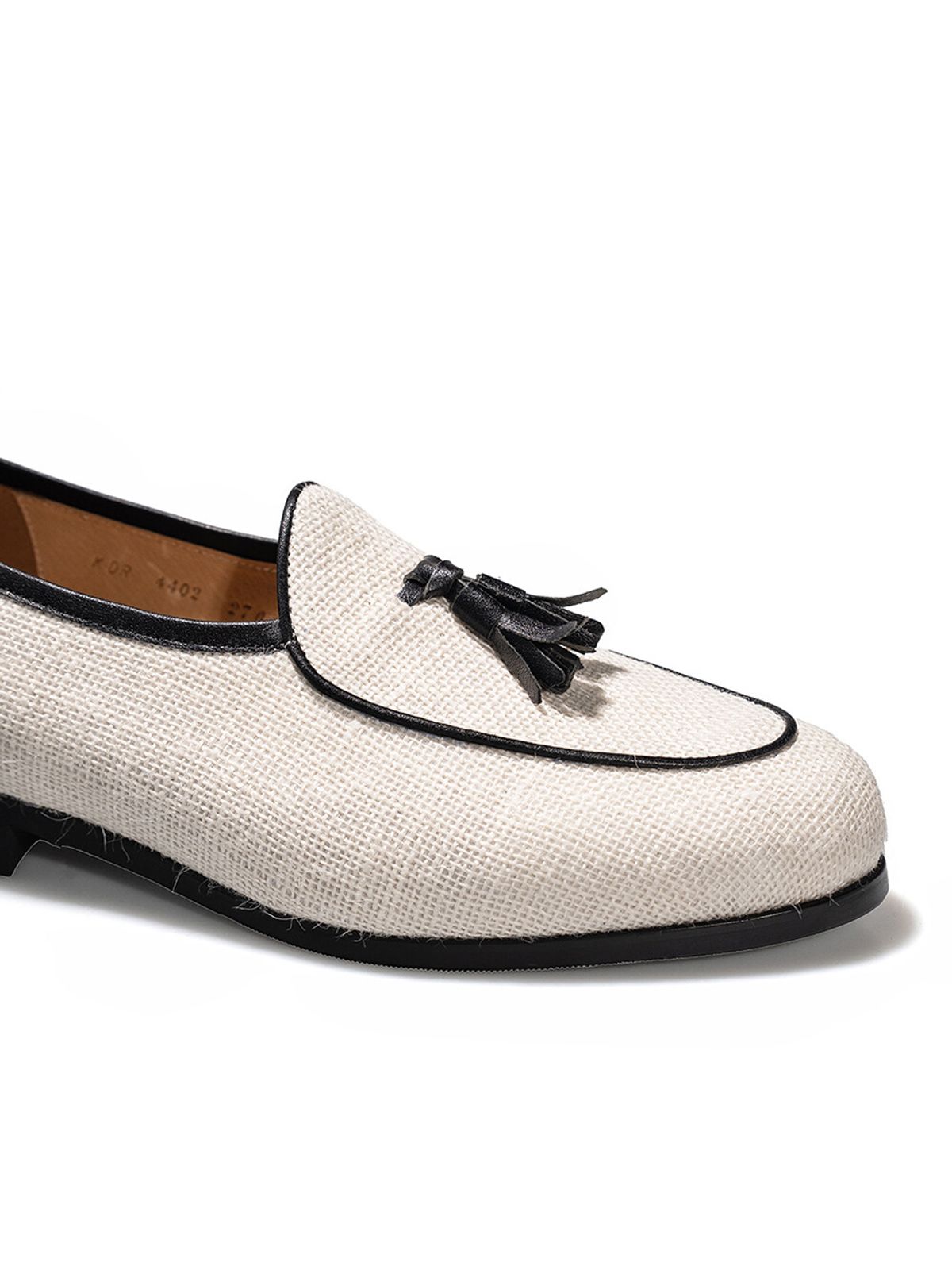 올클래식(ALLCLASSIC) ALC4402 벨지안 썸머 린넨 테슬 로퍼_ivory