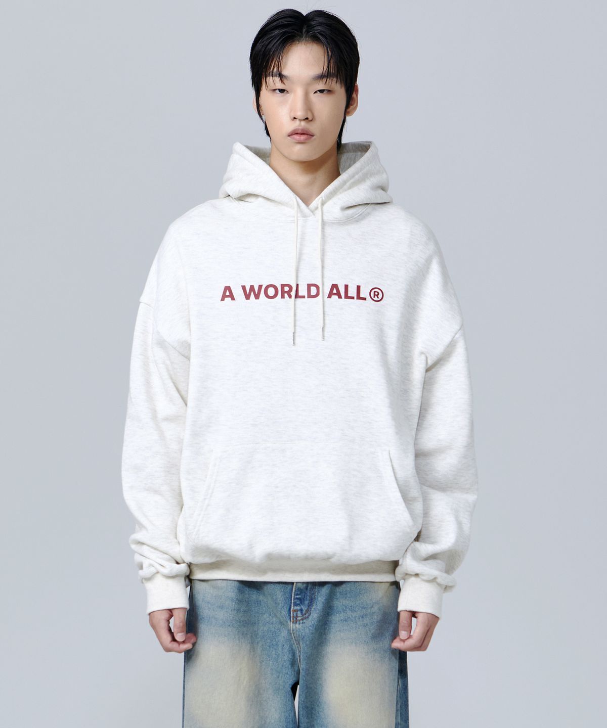어 월드 올(A WORLD ALL) NAME FONT 오버핏 후드(SAHAWA-0009)