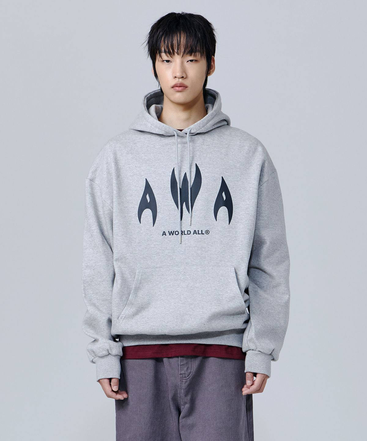 어 월드 올(A WORLD ALL) LOGO TYPE 오버핏 후드(SAHAWA-0010)