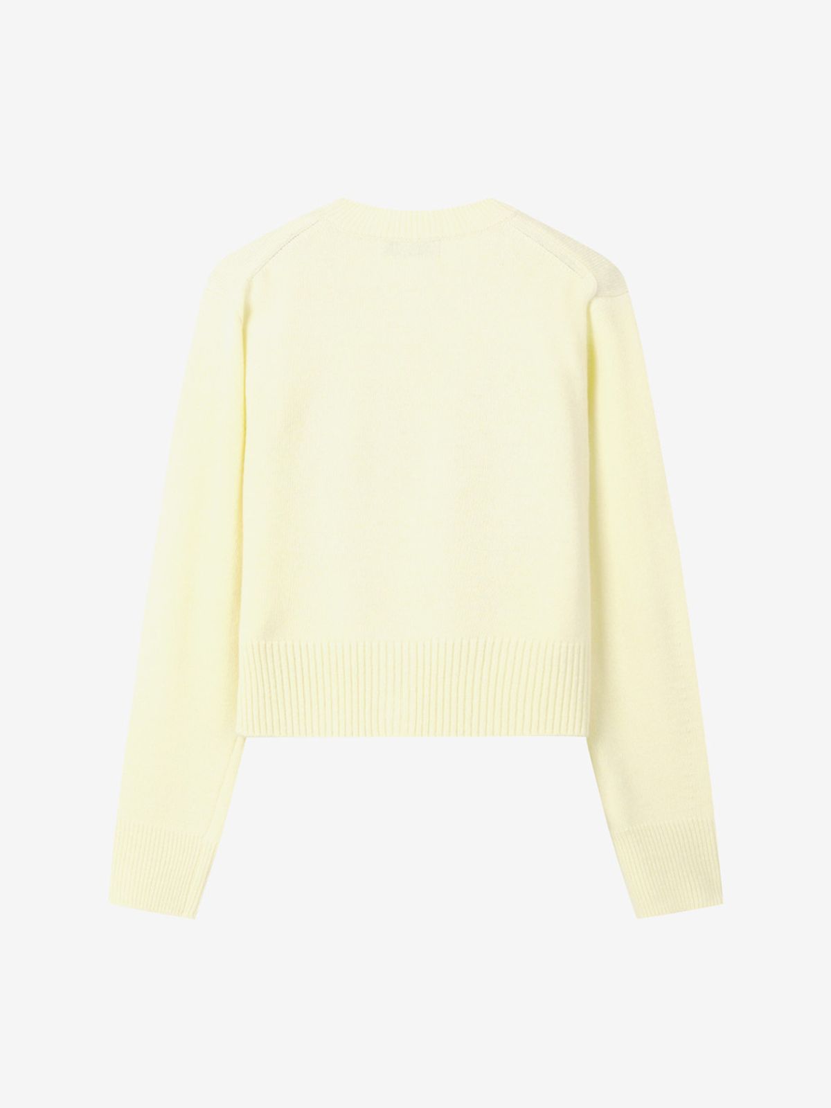 엘유브이엠(LUVM) CROPPED CLASSIC CARDIGAN_LIGHT YELLOW