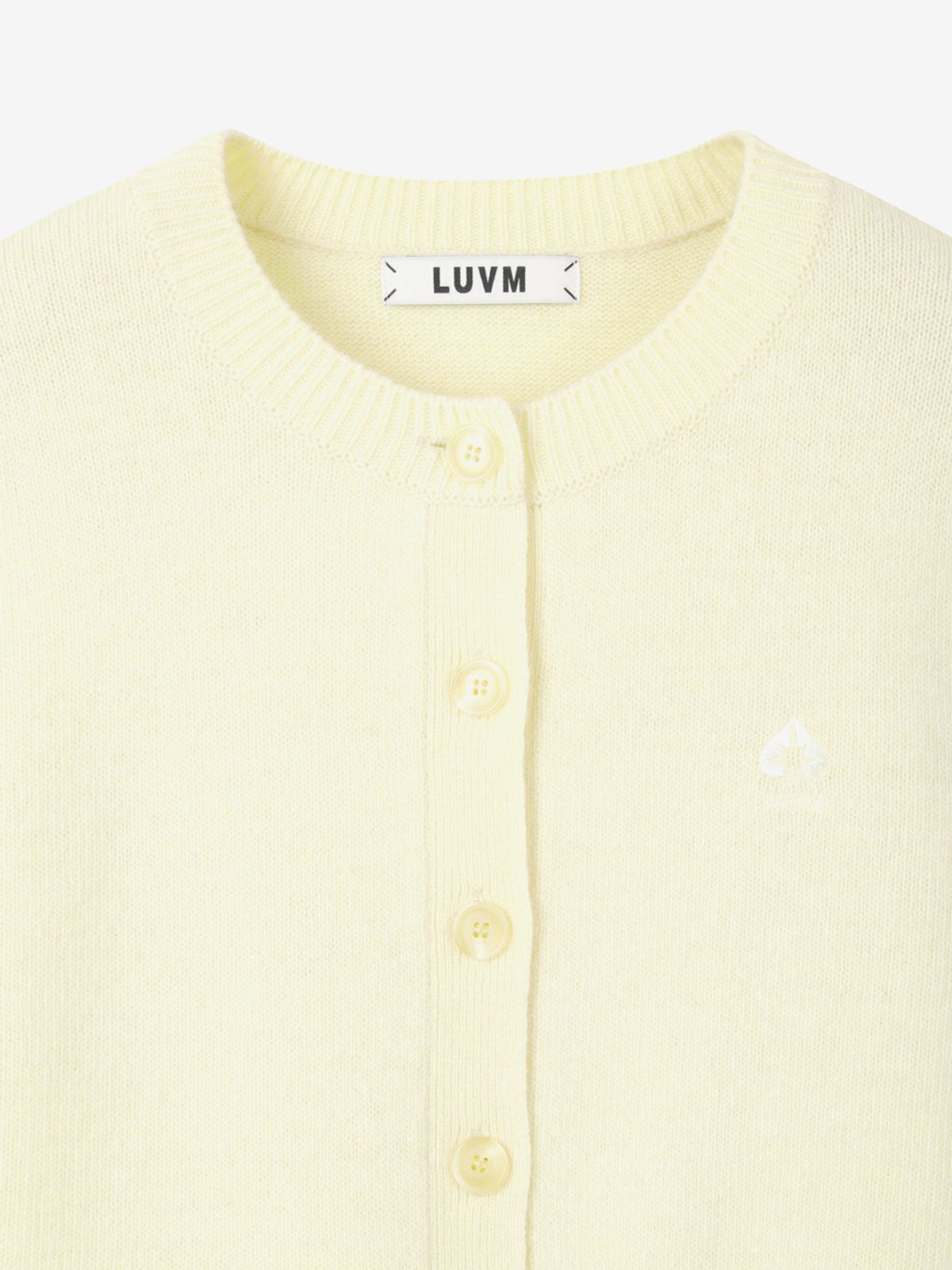 엘유브이엠(LUVM) CROPPED CLASSIC CARDIGAN_LIGHT YELLOW