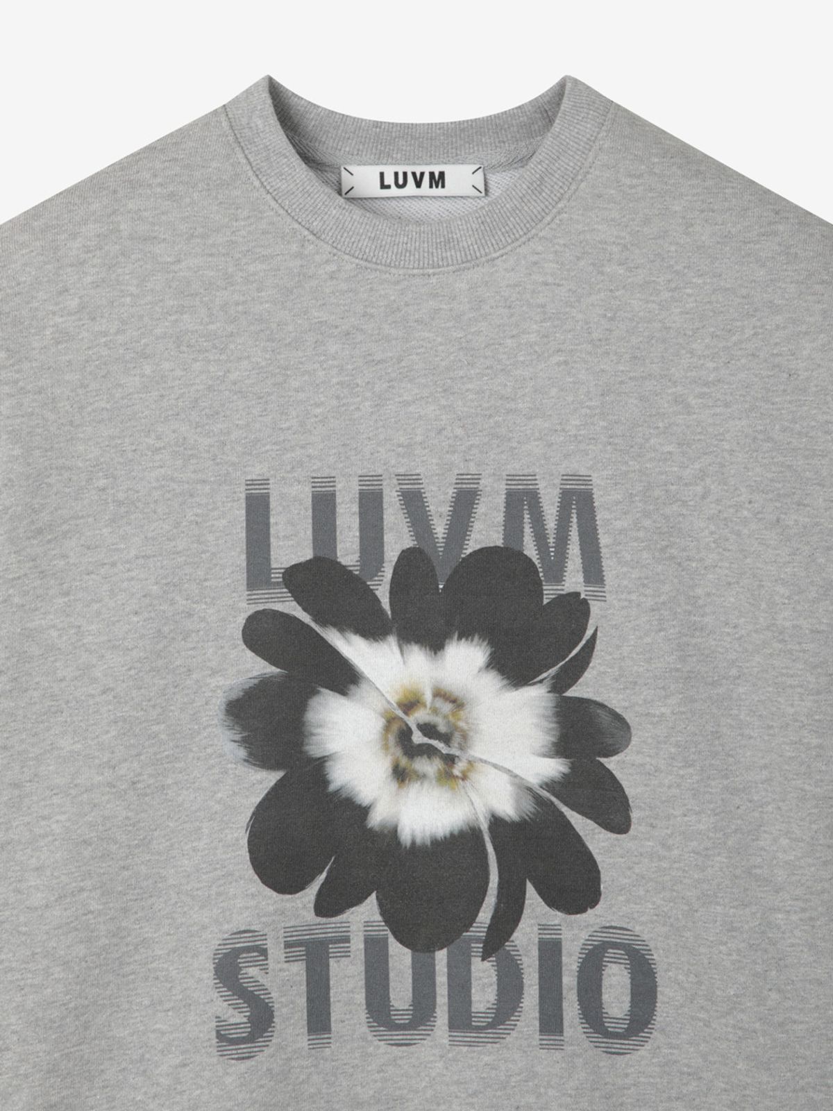 엘유브이엠(LUVM) FLOWER SWEATSHIRTS_MELANGE GRAY