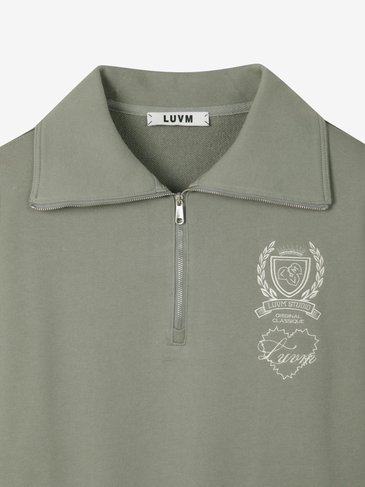 엘유브이엠(LUVM) WIDE CALLOR SWEATSHIRTS_KHAKI