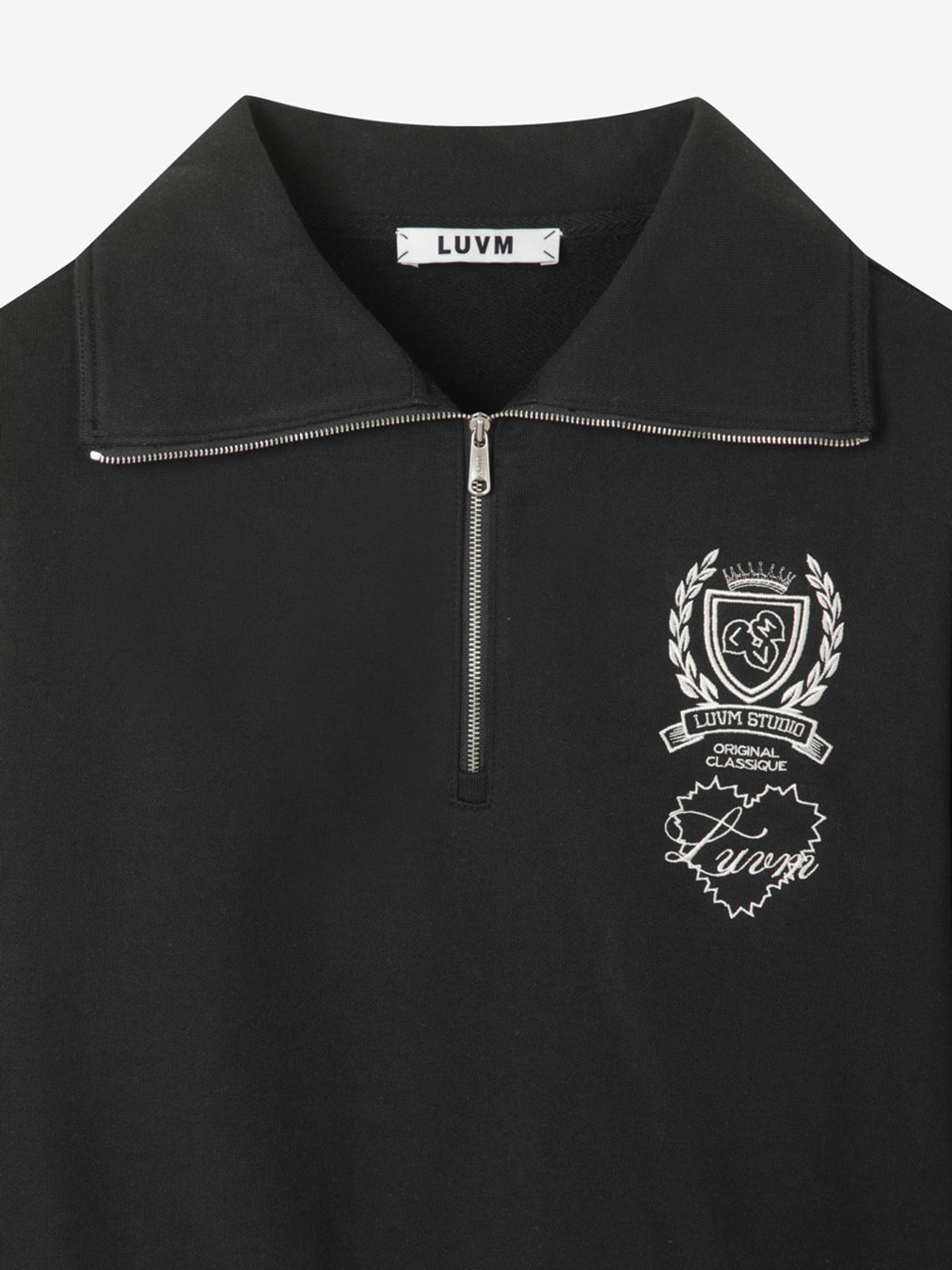 엘유브이엠(LUVM) WIDE CALLOR SWEATSHIRTS_BLACK