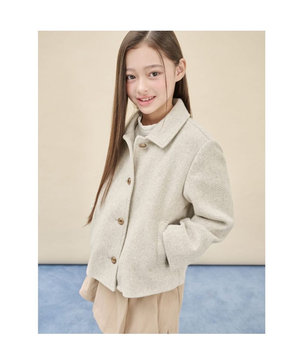 빈폴 키즈(BEANPOLE KIDS) 여아 재킷형 코트  라이트 그레이 (BI593TG012)