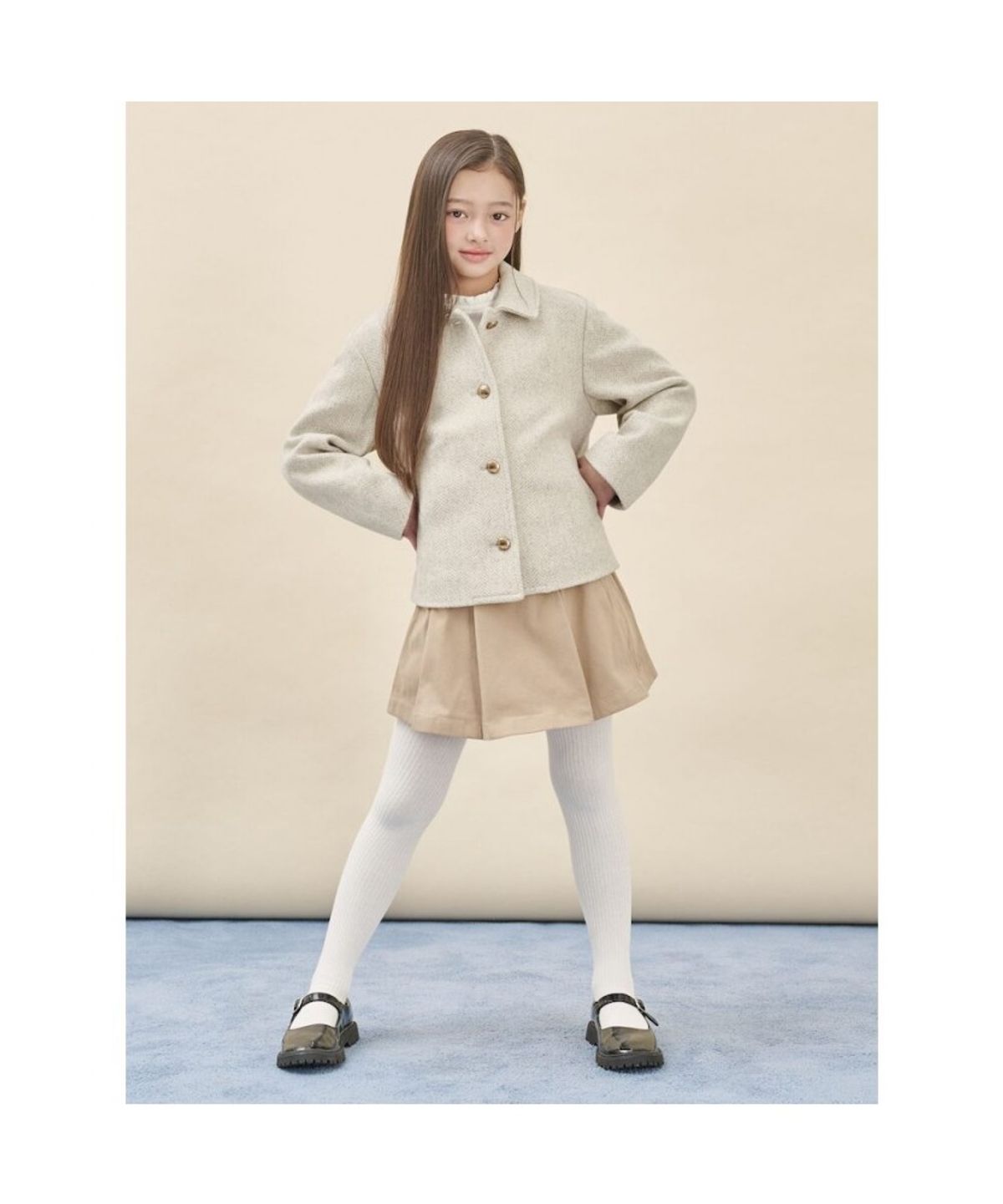 빈폴 키즈(BEANPOLE KIDS) 여아 재킷형 코트  라이트 그레이 (BI593TG012)
