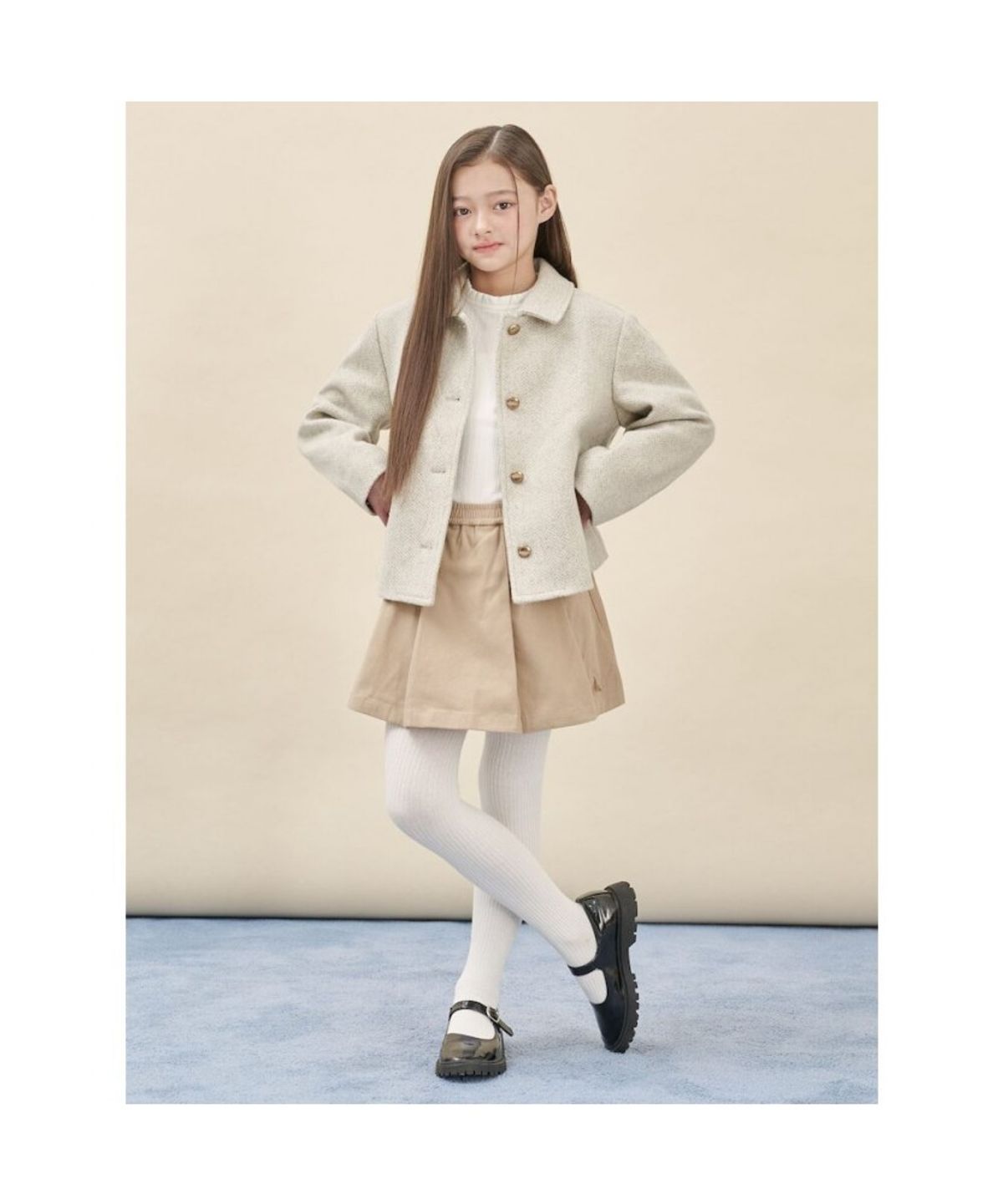 빈폴 키즈(BEANPOLE KIDS) 여아 재킷형 코트  라이트 그레이 (BI593TG012)