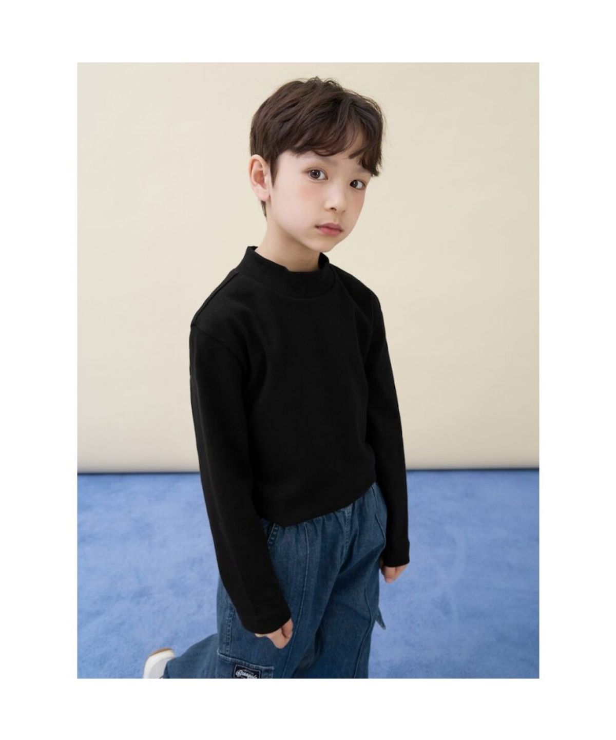 빈폴 키즈(BEANPOLE KIDS) [Essential] 반목 긴소매 티셔츠  블랙 (BI5941UE45)