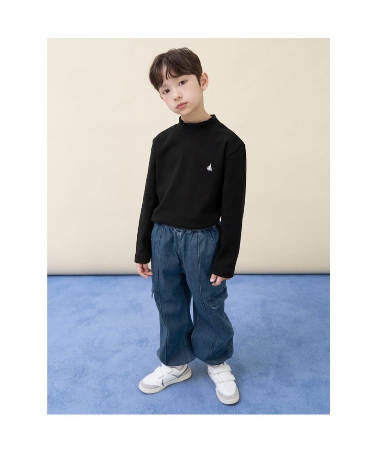 빈폴 키즈(BEANPOLE KIDS) [Essential] 반목 긴소매 티셔츠  블랙 (BI5941UE45)