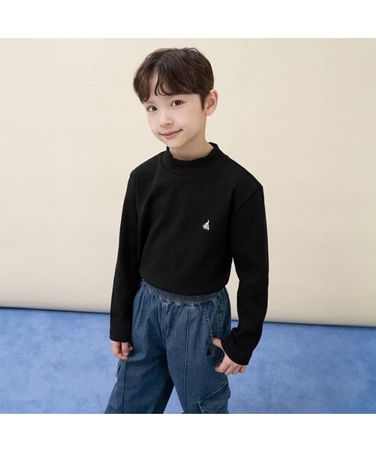빈폴 키즈(BEANPOLE KIDS) [Essential] 반목 긴소매 티셔츠  블랙 (BI5941UE45)