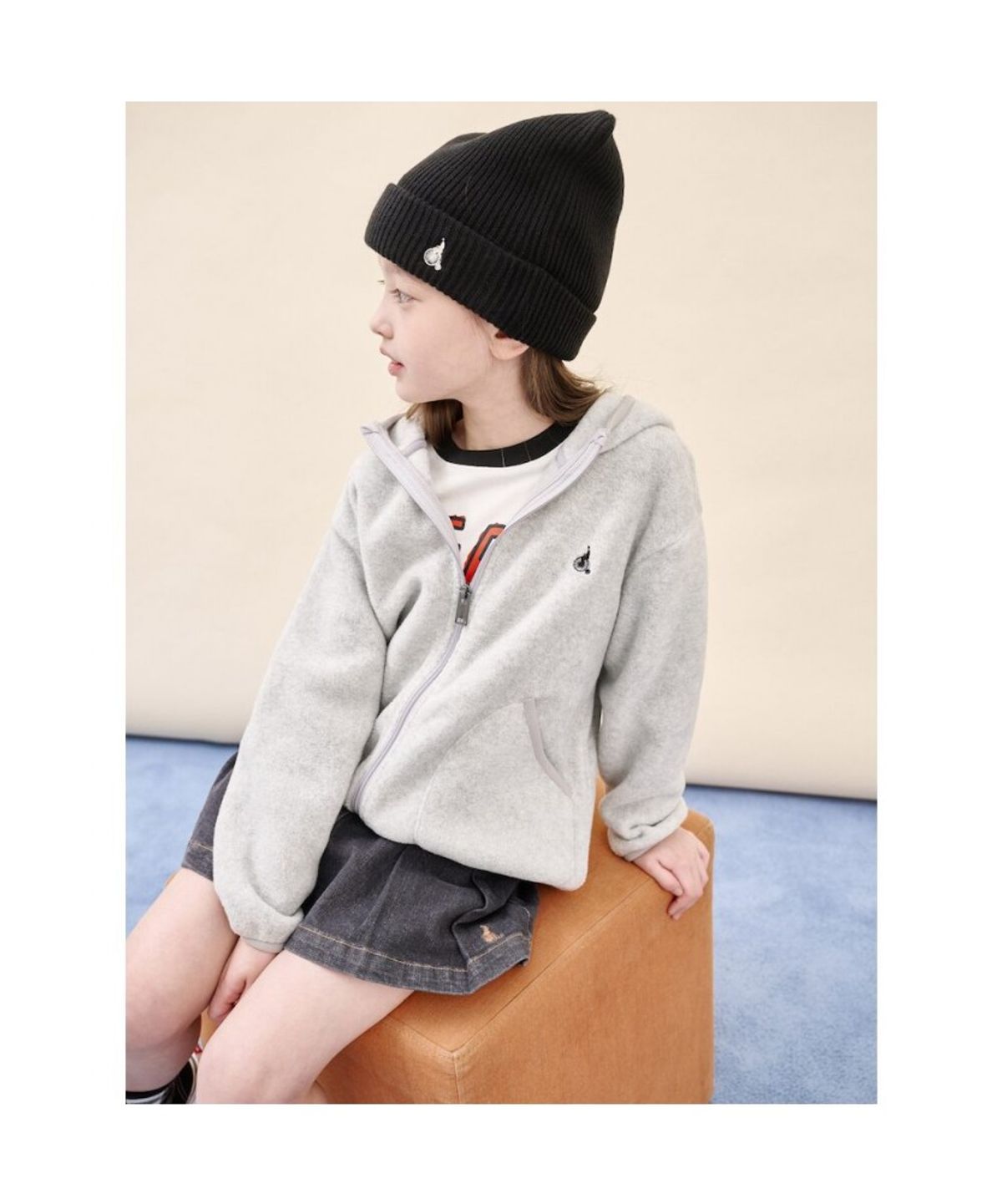 빈폴 키즈(BEANPOLE KIDS) 플리스 후드 집업  그레이 (BI5941U063)