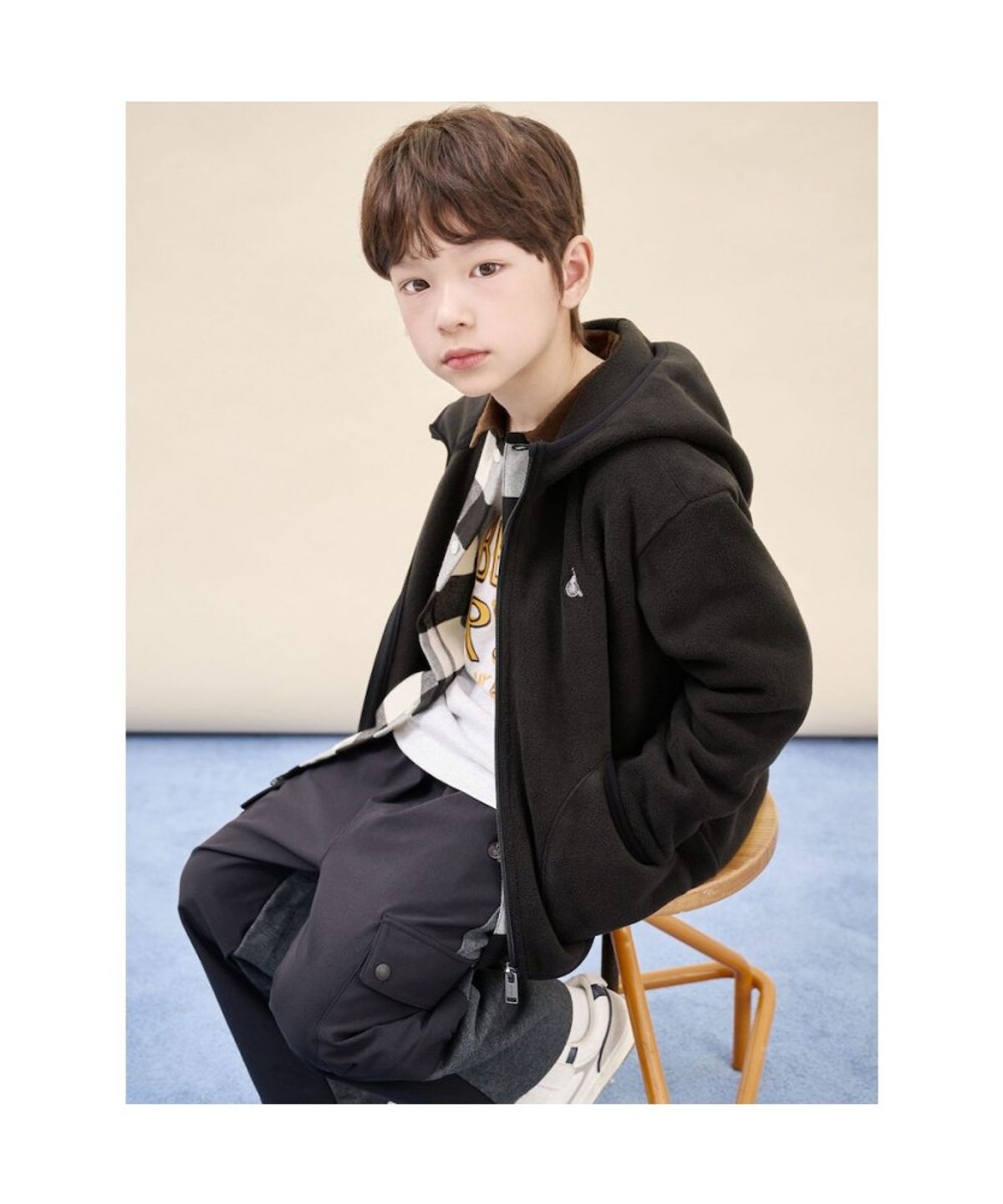 빈폴 키즈(BEANPOLE KIDS) 플리스 후드 집업  블랙 (BI5941U065)
