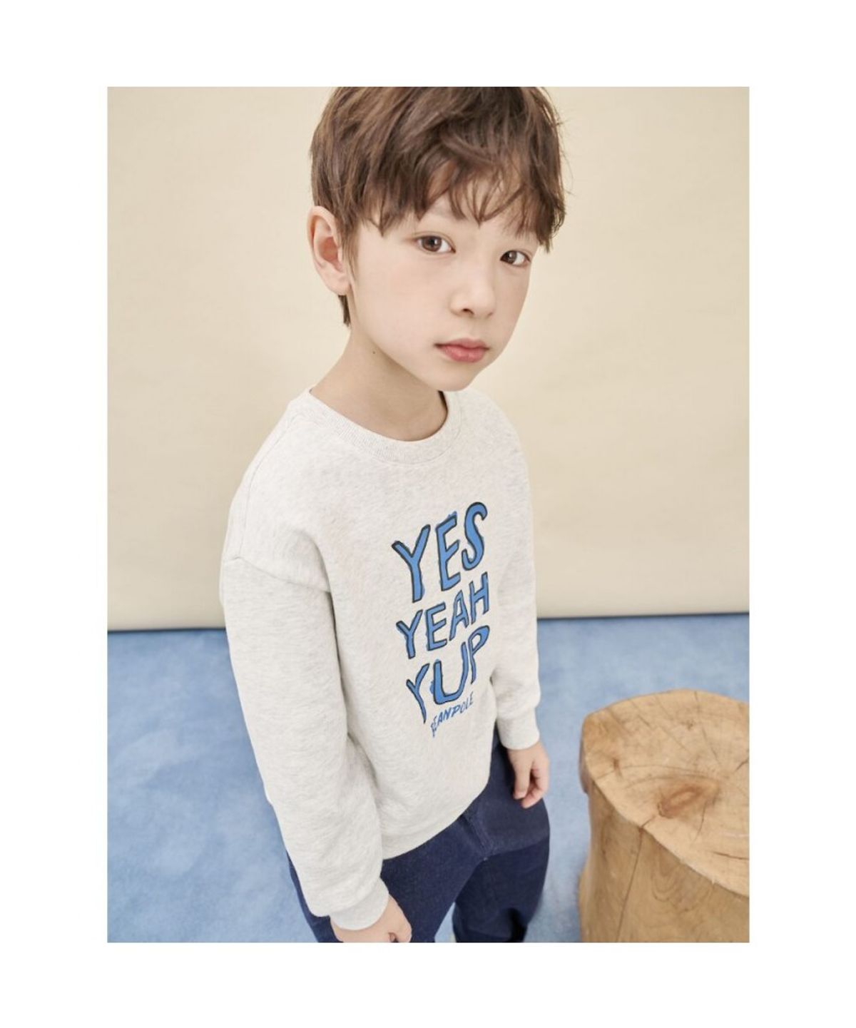 빈폴 키즈(BEANPOLE KIDS) 그래픽 스웨트 셔츠  라이트 그레이 (BI5941U082)