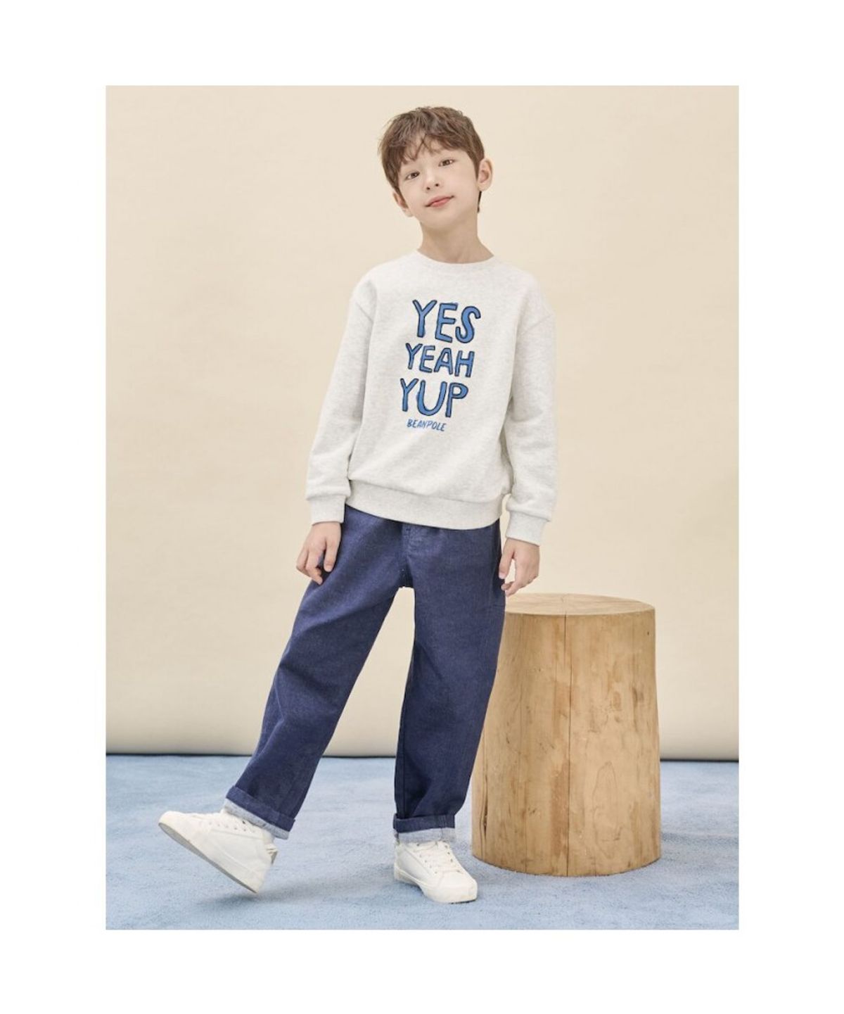 빈폴 키즈(BEANPOLE KIDS) 그래픽 스웨트 셔츠  라이트 그레이 (BI5941U082)