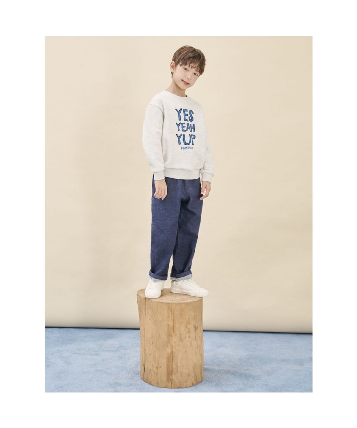 빈폴 키즈(BEANPOLE KIDS) 그래픽 스웨트 셔츠  라이트 그레이 (BI5941U082)