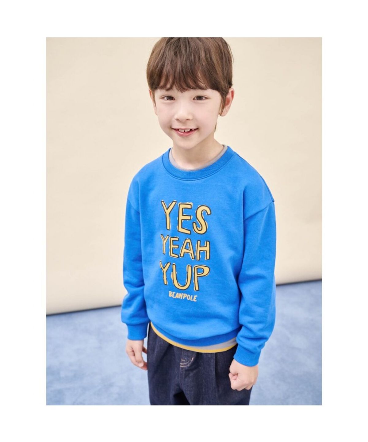 빈폴 키즈(BEANPOLE KIDS) 그래픽 스웨트 셔츠  블루 (BI5941U08P)