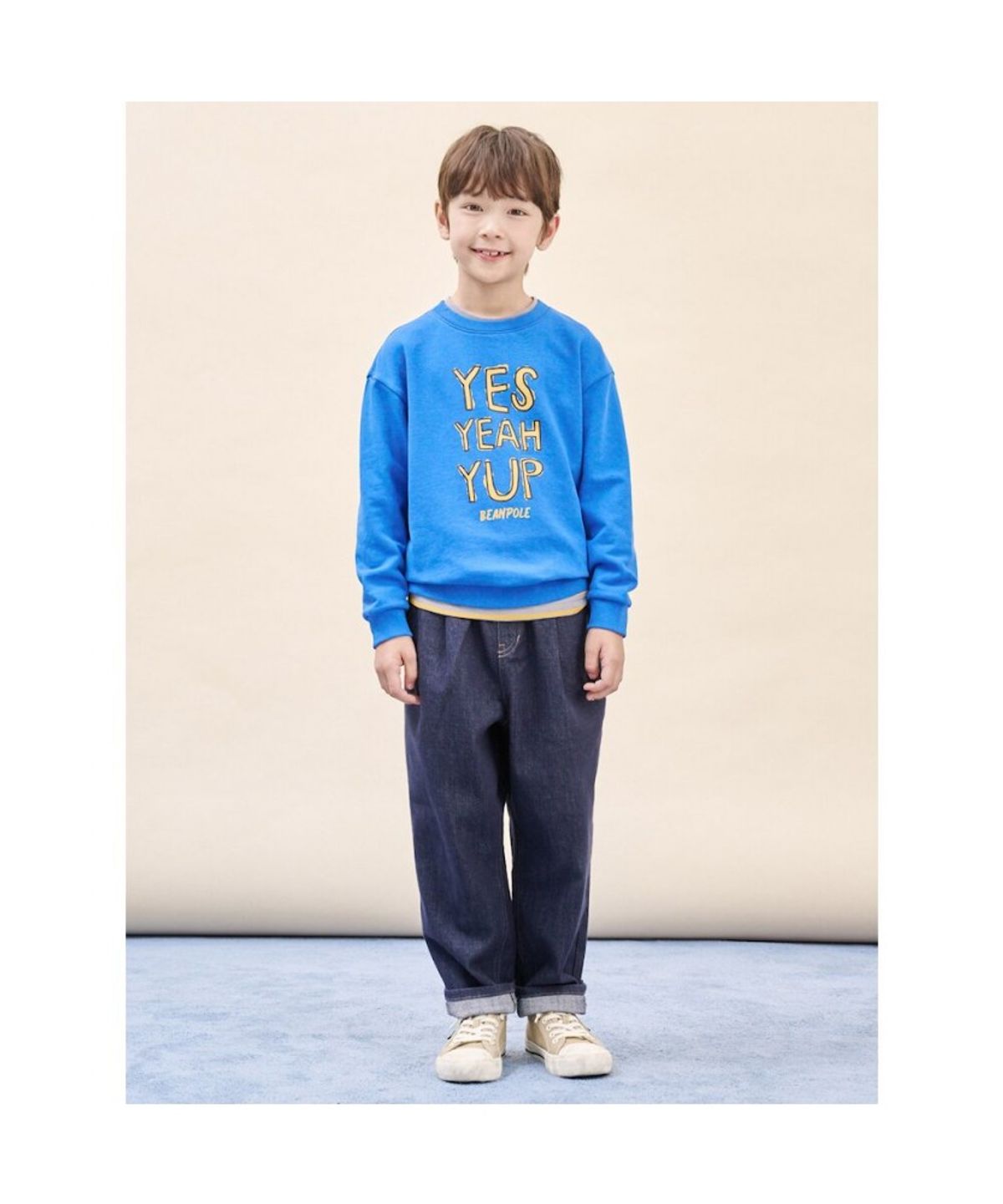 빈폴 키즈(BEANPOLE KIDS) 그래픽 스웨트 셔츠  블루 (BI5941U08P)