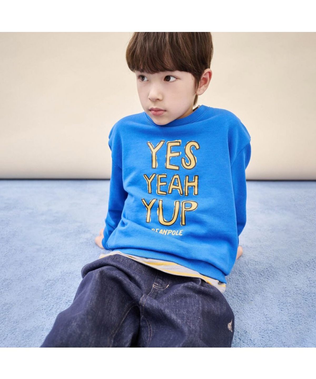 빈폴 키즈(BEANPOLE KIDS) 그래픽 스웨트 셔츠  블루 (BI5941U08P)