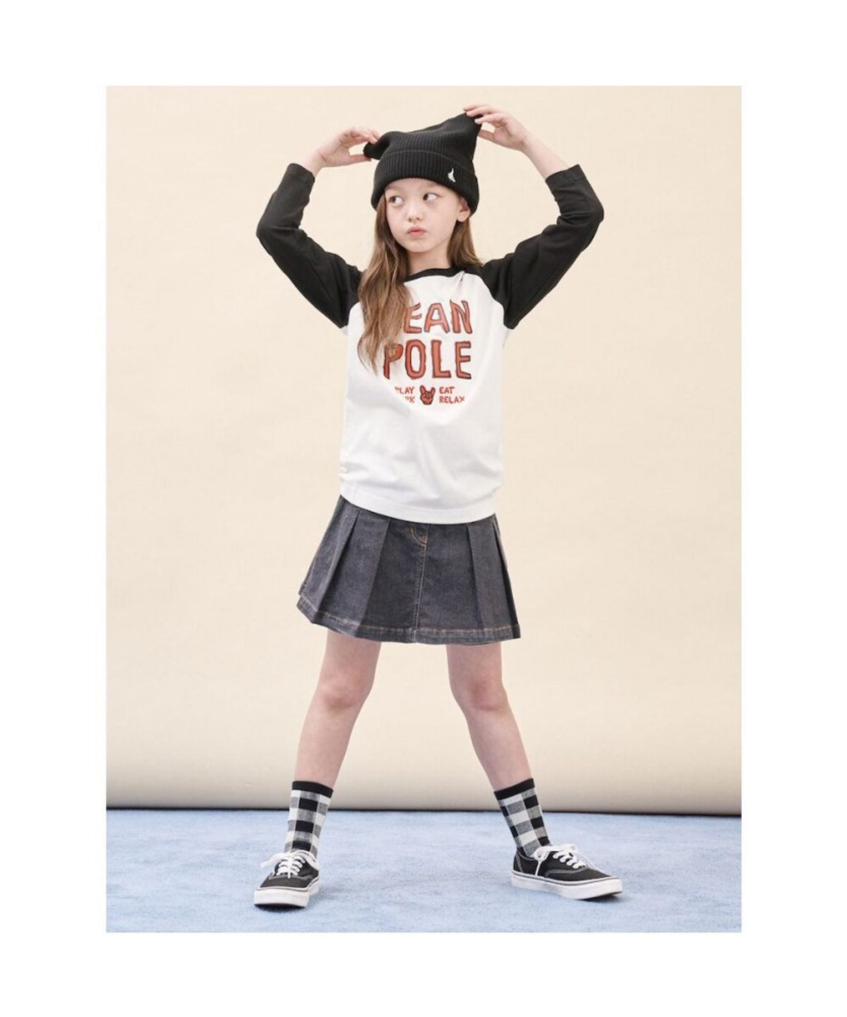 빈폴 키즈(BEANPOLE KIDS) 야옹이 니트 비니  블랙 (BI598BU015)