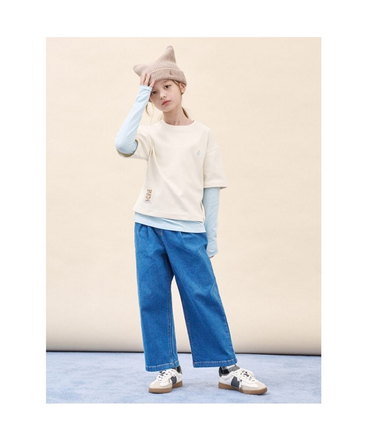 빈폴 키즈(BEANPOLE KIDS) 야옹이 니트 비니  베이지 (BI598BU01A)