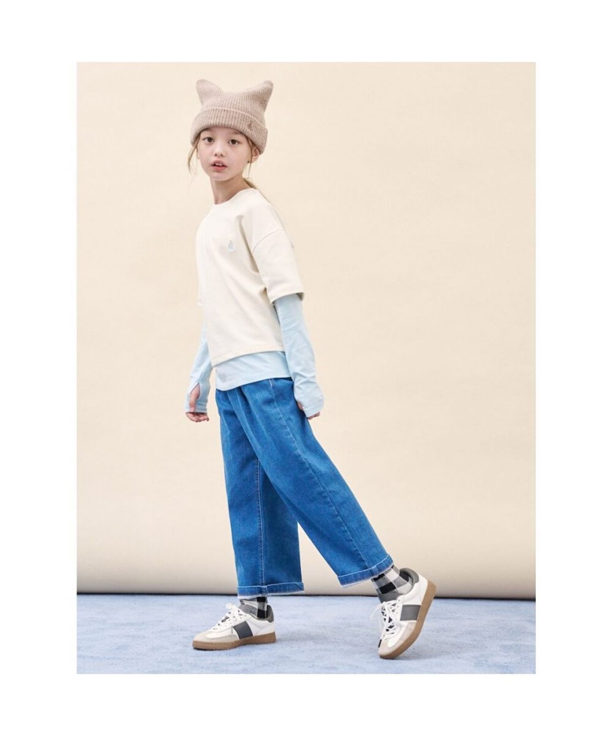 빈폴 키즈(BEANPOLE KIDS) 야옹이 니트 비니  베이지 (BI598BU01A)