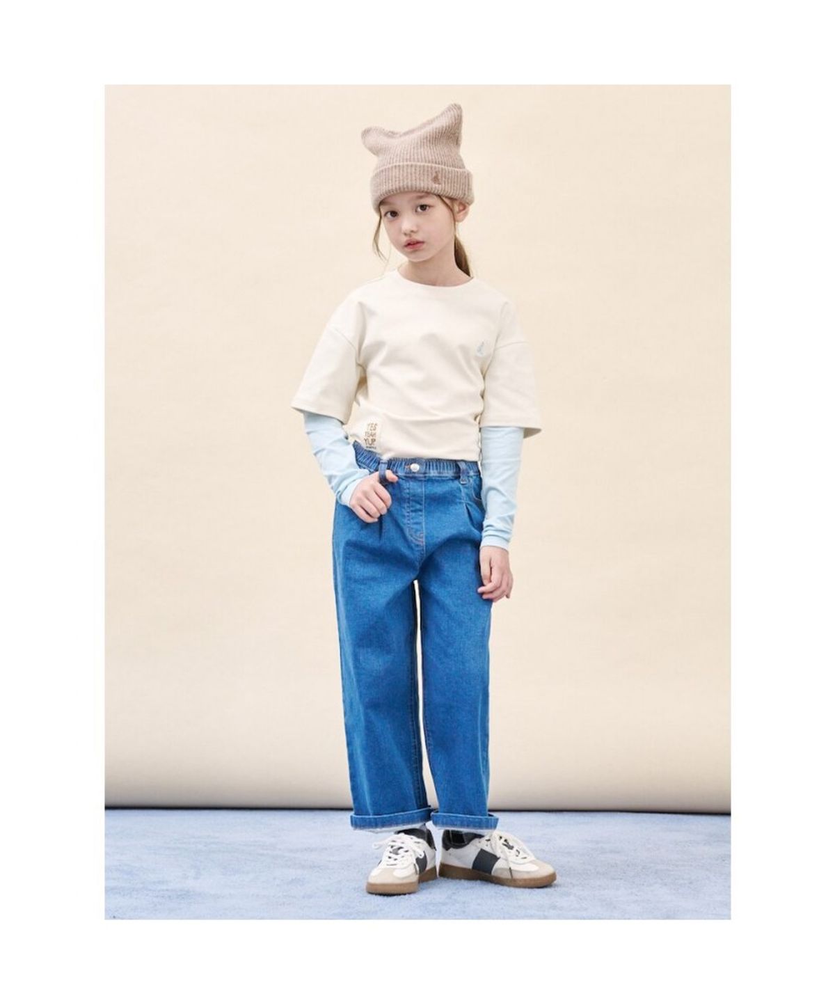 빈폴 키즈(BEANPOLE KIDS) 야옹이 니트 비니  베이지 (BI598BU01A)
