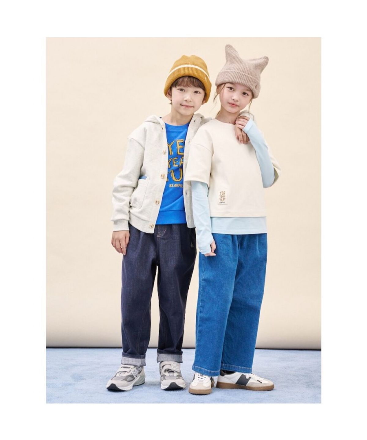 빈폴 키즈(BEANPOLE KIDS) 야옹이 니트 비니  베이지 (BI598BU01A)