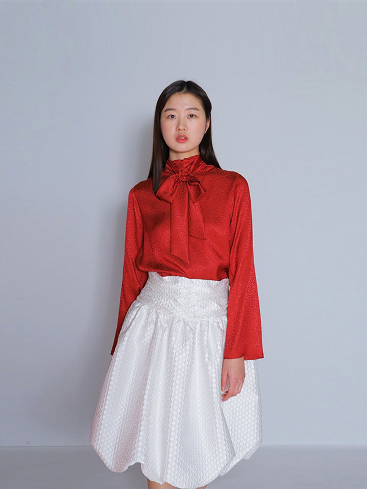 봄날 부티크(BOMNAL BOUTIQUE) 레오파드 타이 블라우스 _ 브릭